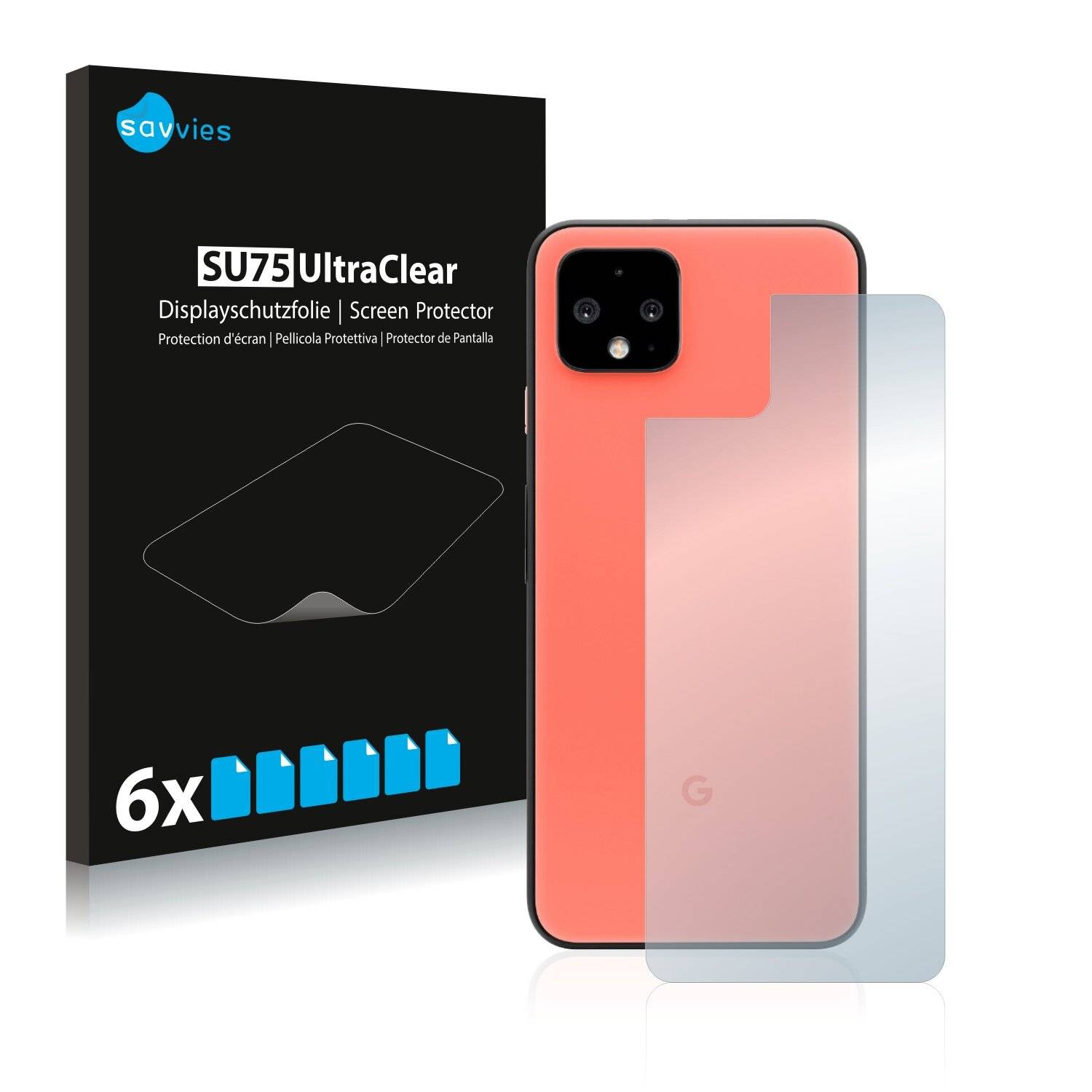 6x Savvies SU75 Displayschutzfolie für Google Pixel 4 XL
