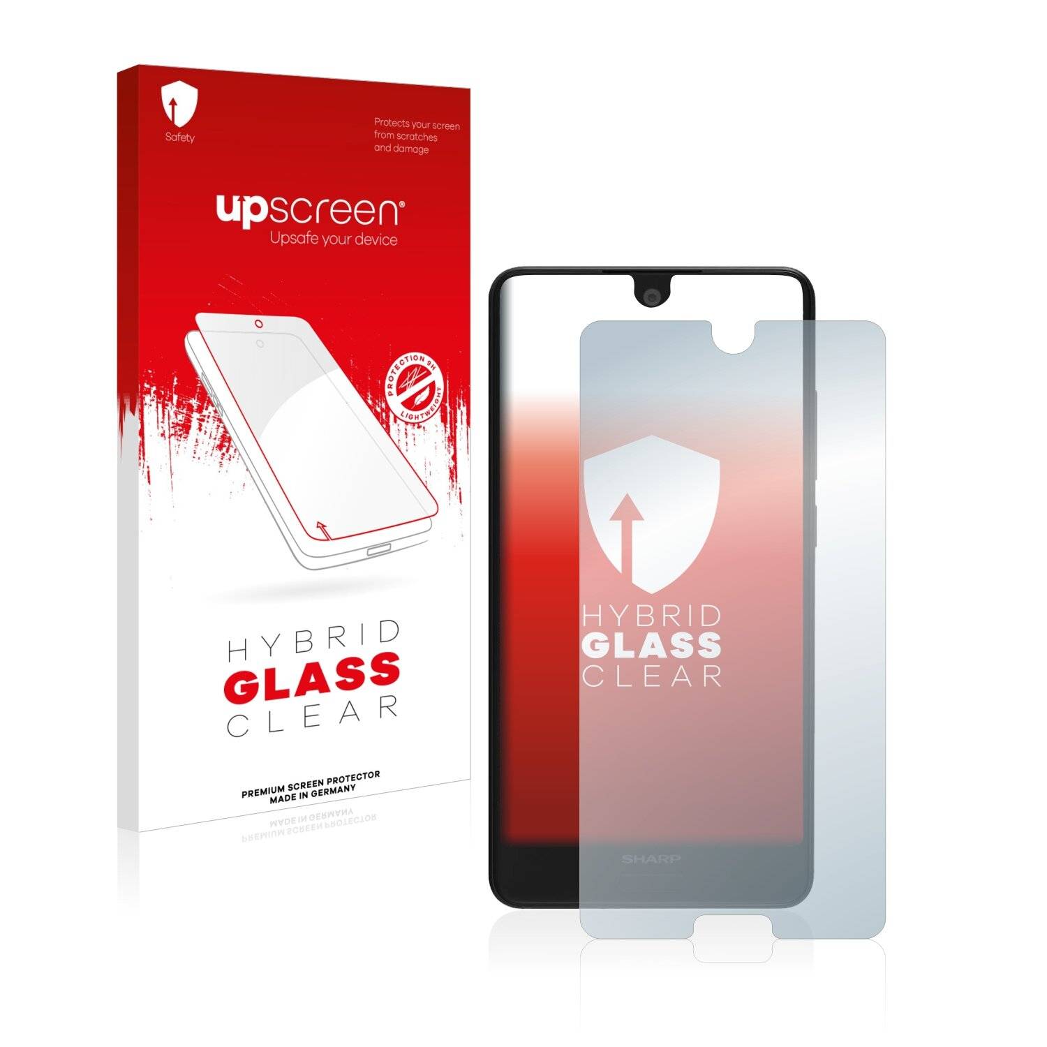 upscreen Hybrid Glass Clear Premium Schutzglas Folie für Sharp Aquos