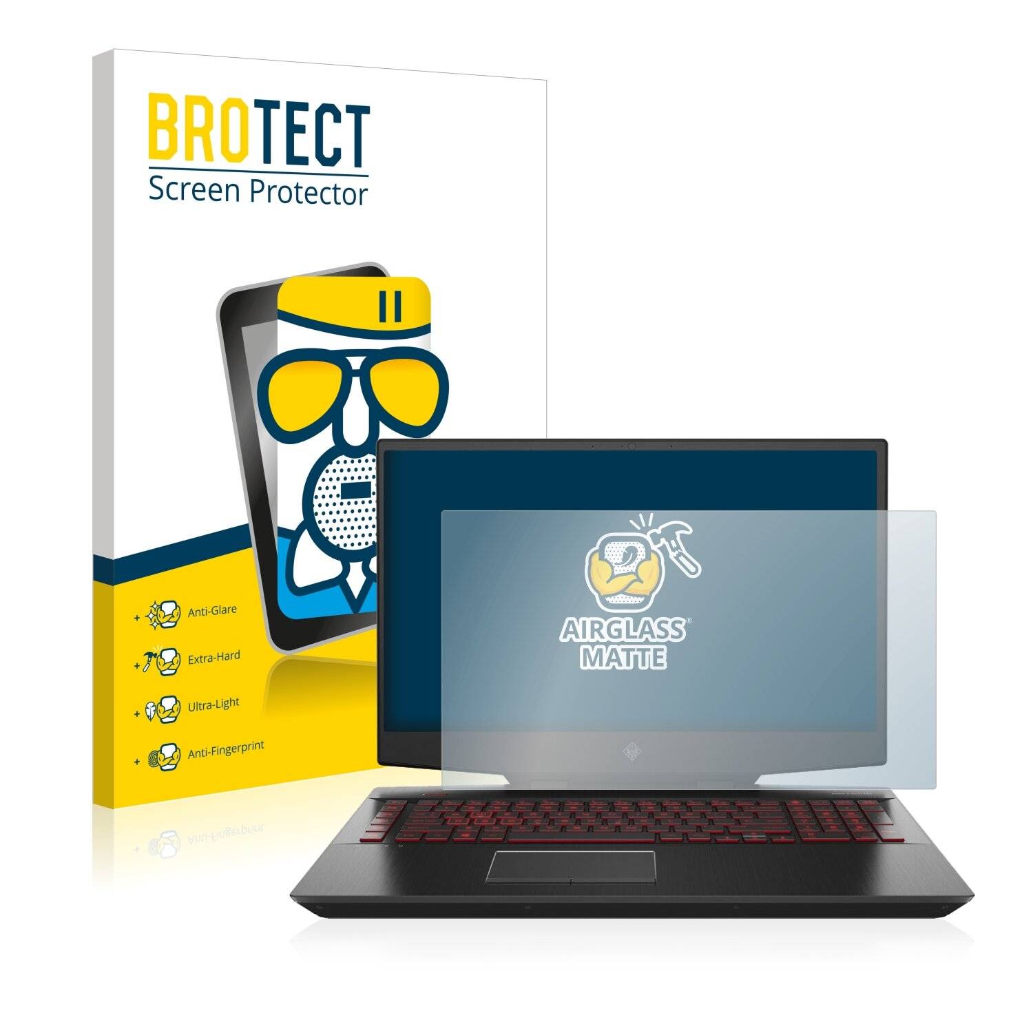 BROTECT AirGlass Matte Schutzglas Folie für HP Omen