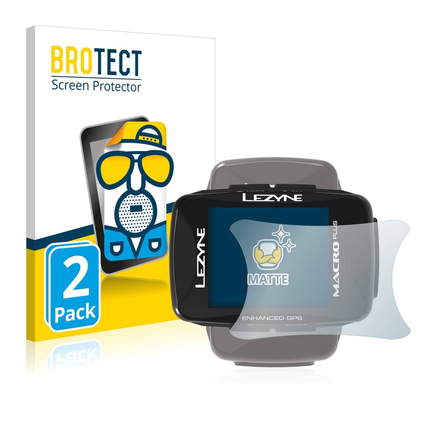 2x BROTECT Matte Displayschutzfolie für Lezyne Macro Plus GPS - Entspiegelt,