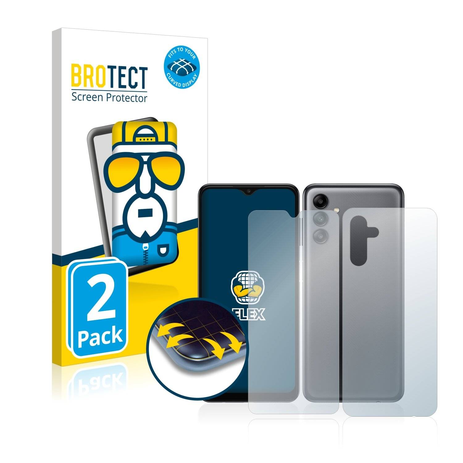 2x BROTECT Flex Full-Cover Displayschutzfolie für Samsung Galaxy A04s