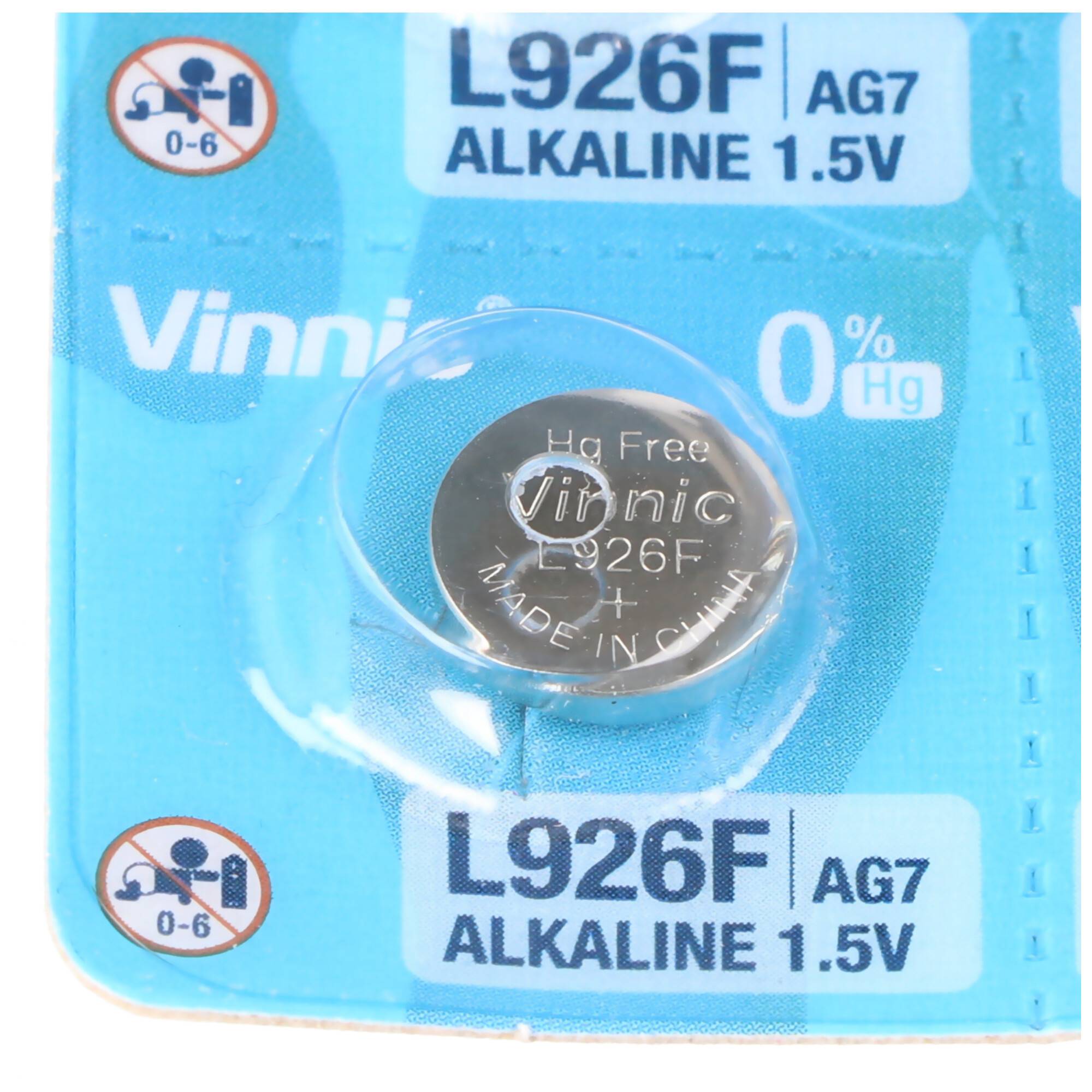 10 Stück Alkaline Batterie AG7, SR927SW, G7, LR57, LR927, SR57 Knopfzelle