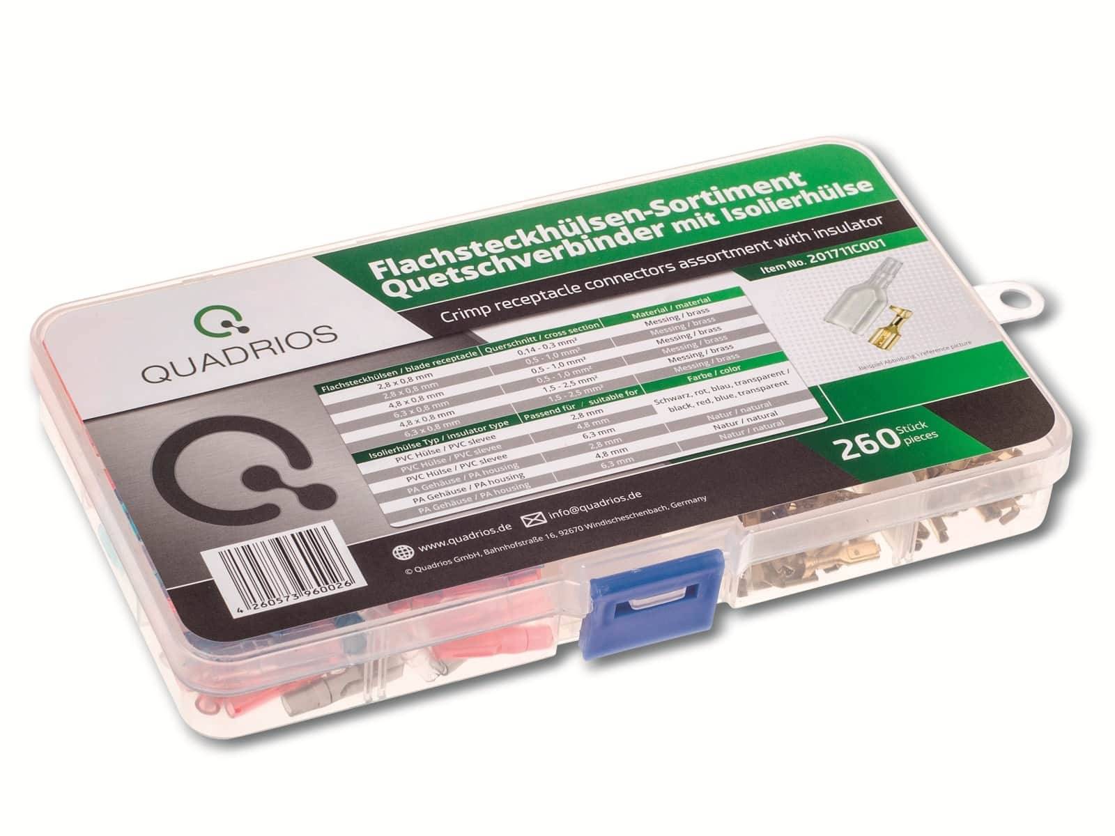 QUADRIOS Flachsteckhülsen 201711C001, Elektrolytkupfer, verzinnt / Weich-PVC, 260 Stück
