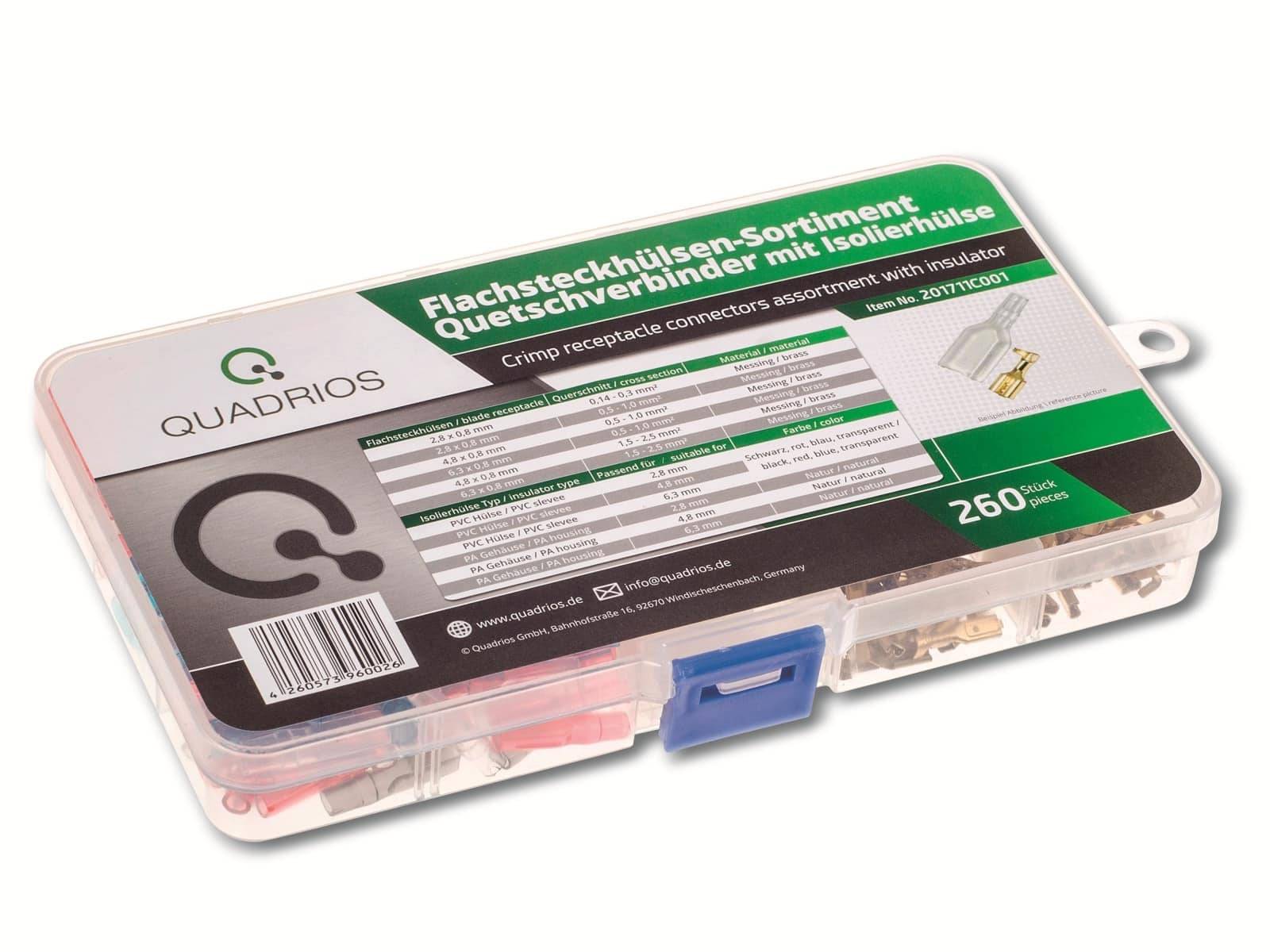 QUADRIOS Flachsteckhülsen 201711C001, Elektrolytkupfer, verzinnt / Weich-PVC, 260 Stück