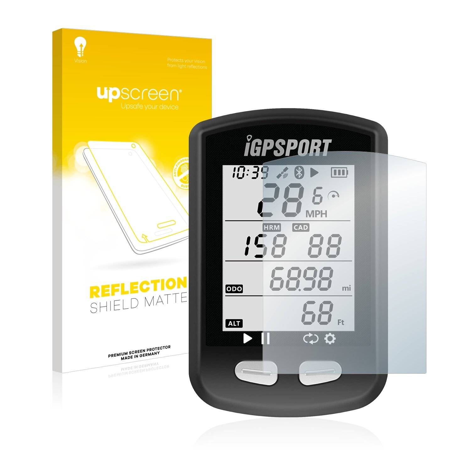 upscreen Reflection Shield Matte Premium Displayschutzfolie für igpsport