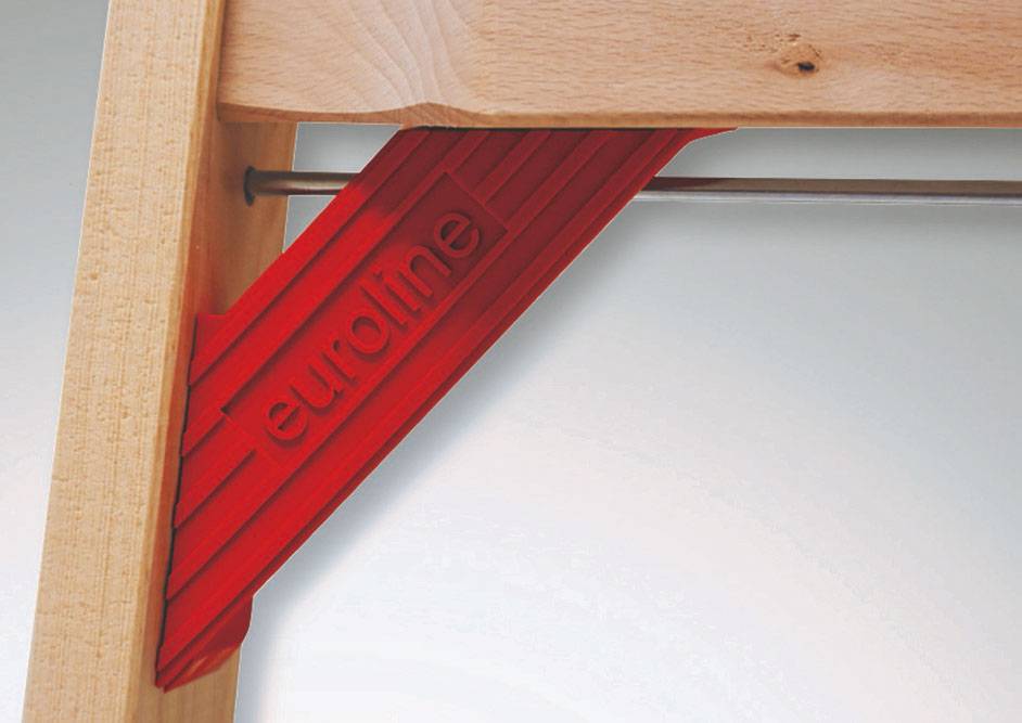 Euroline Holz Stufenstehleiter mit Comfort-Stufen mit Werkzeugablage 2x8 Stufen