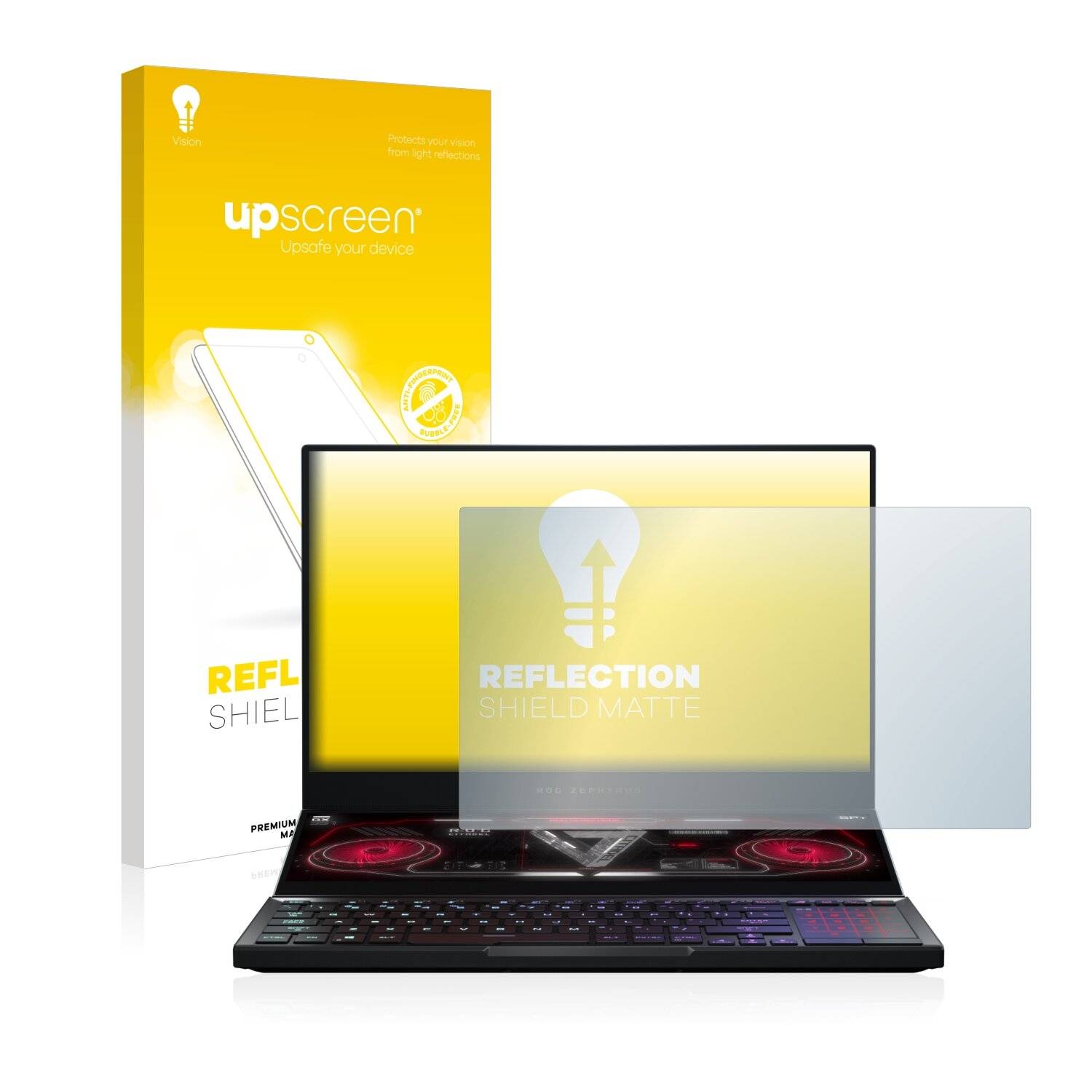 upscreen Reflection Shield Matte Premium Displayschutzfolie für Asus ROG Zephyrus Duo 15 SE