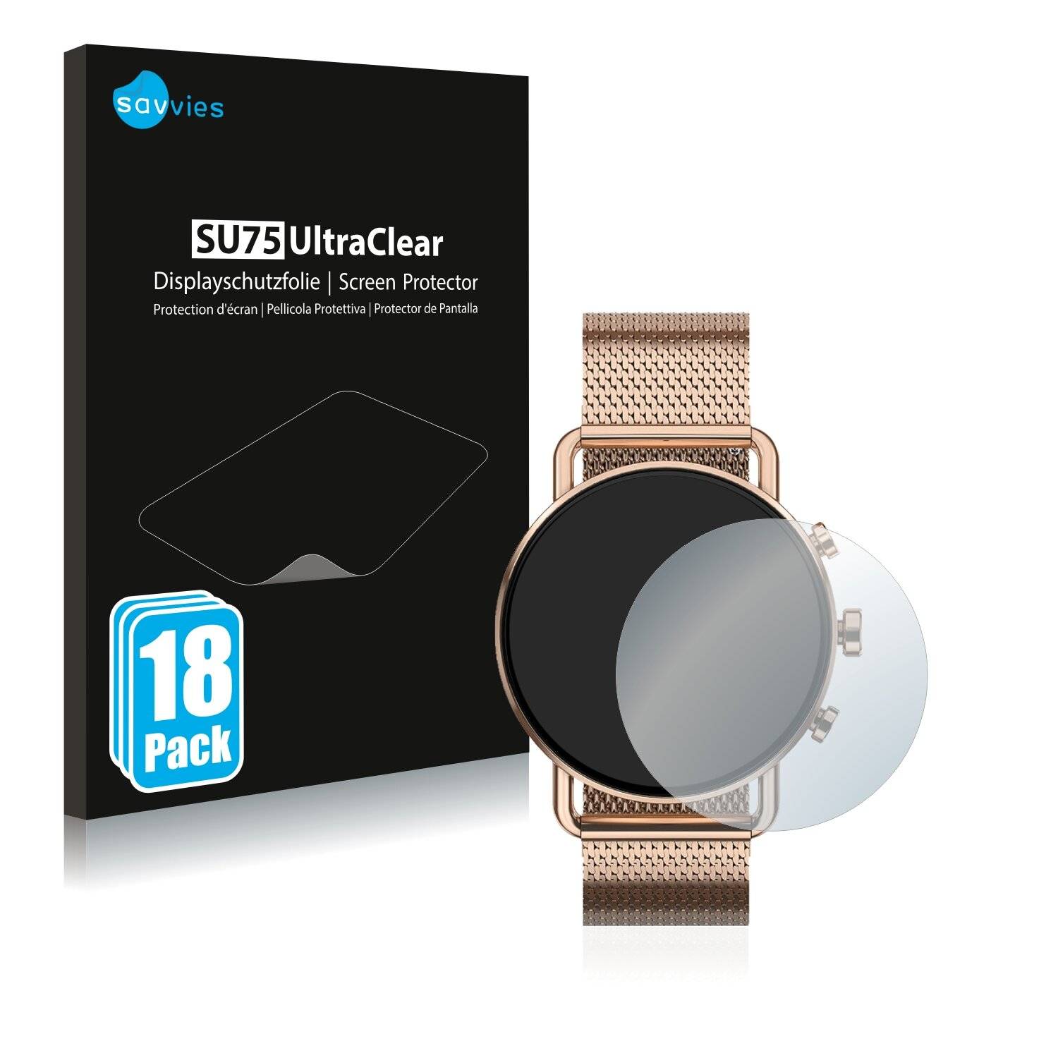 18x Savvies SU75 Displayschutzfolie für Skagen Falster Gen 6 (41