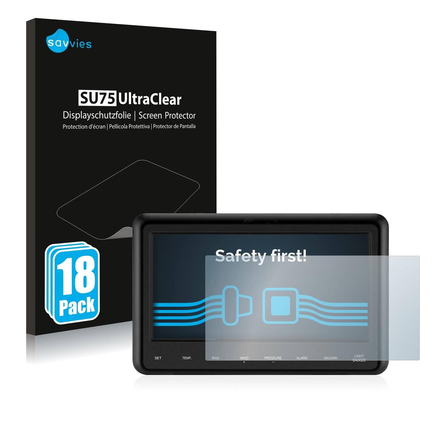 18x Savvies SU75 Displayschutzfolie für Sainlogic Professional WiFi Weather Station