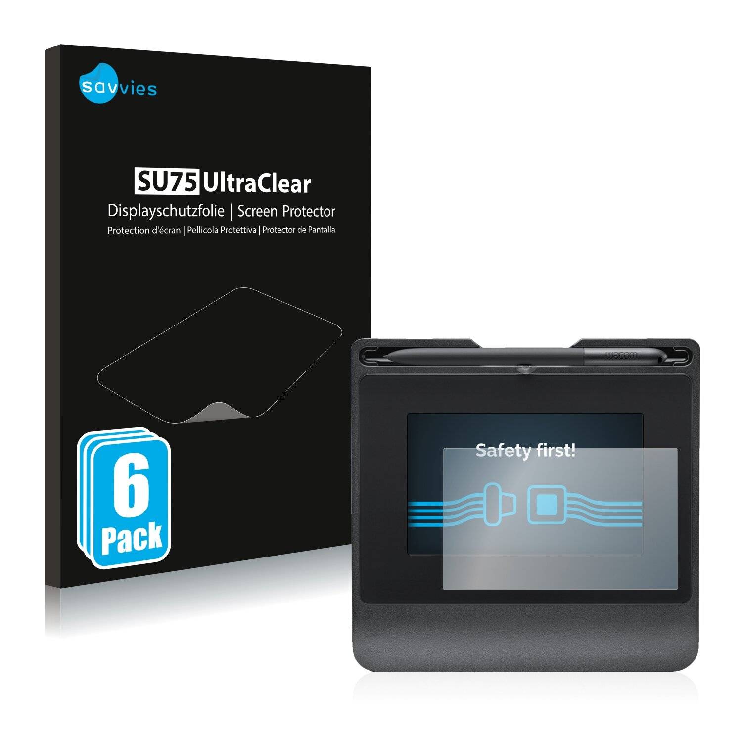 6x Savvies SU75 Displayschutzfolie für Wacom STU-540 /