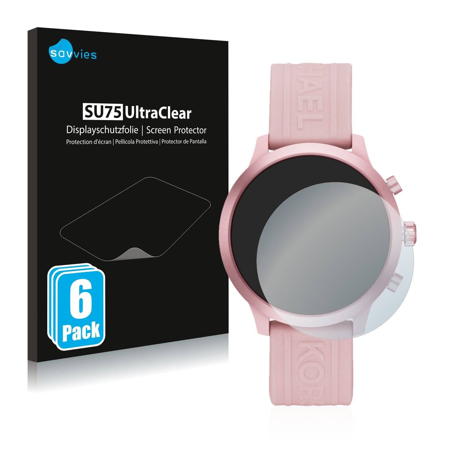 6x Savvies SU75 Displayschutzfolie für Michael Kors Access MKGO Gen