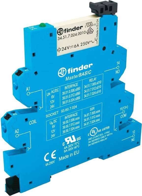 Finder MasterBasic schmales Koppelrelais für DIN-Schiene 39.01.8.230.0060 1 Wechsler 6 A 1 St