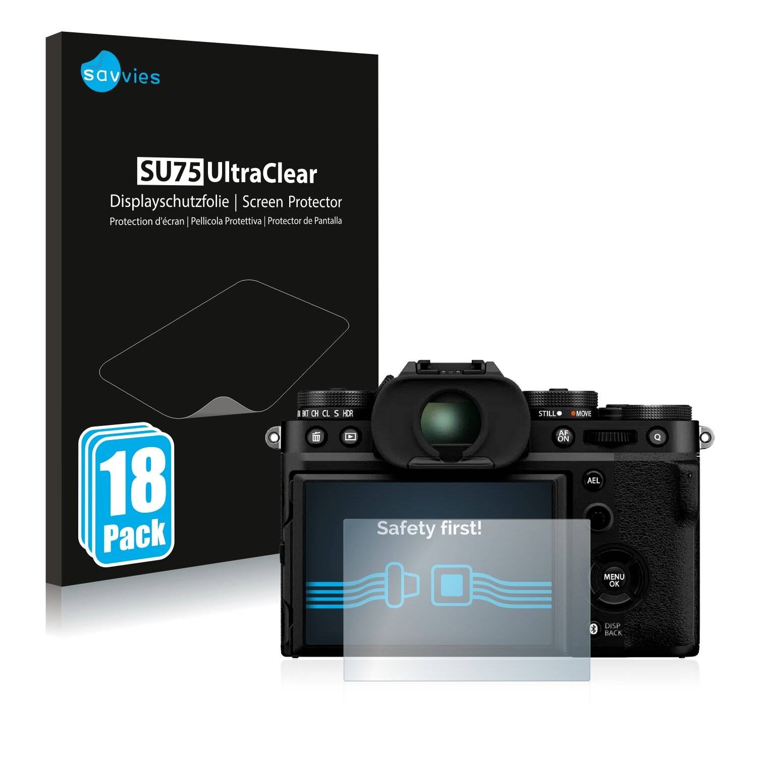18x Savvies SU75 Displayschutzfolie für Fujifilm
