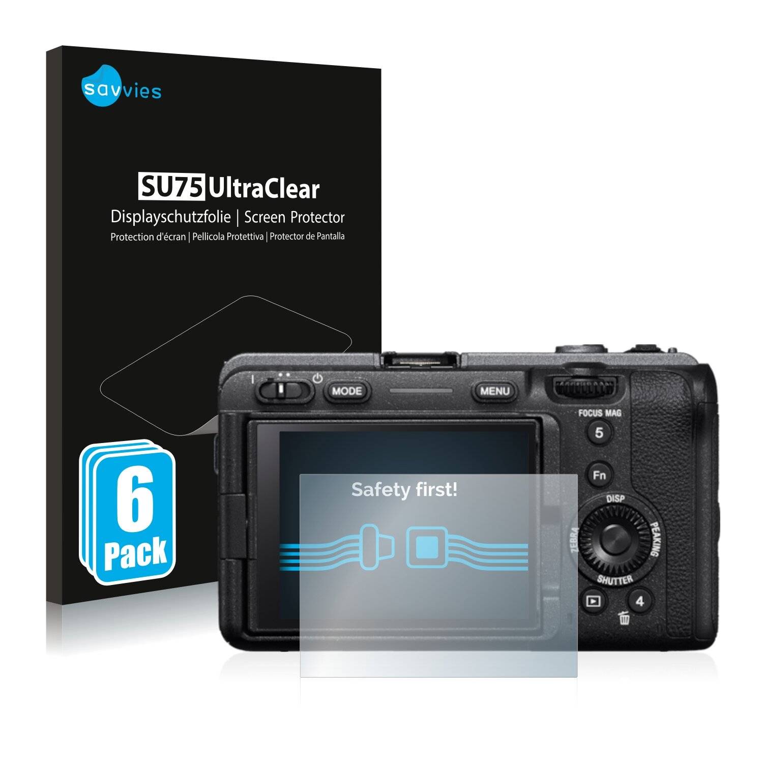 6x Savvies SU75 Displayschutzfolie für Sony FX30 Cinema