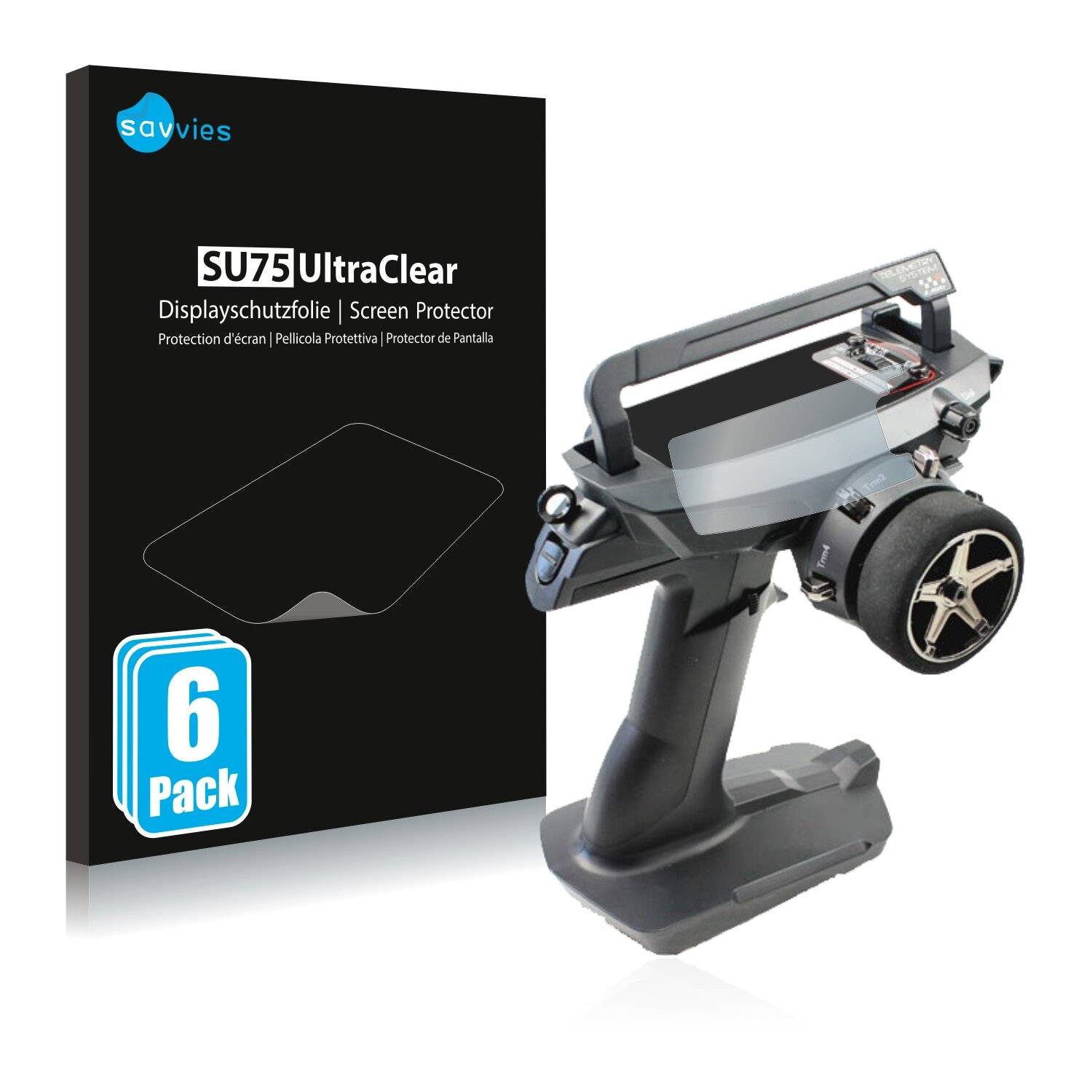 6x Savvies SU75 Displayschutzfolie für Sanwa MT 44 / MT