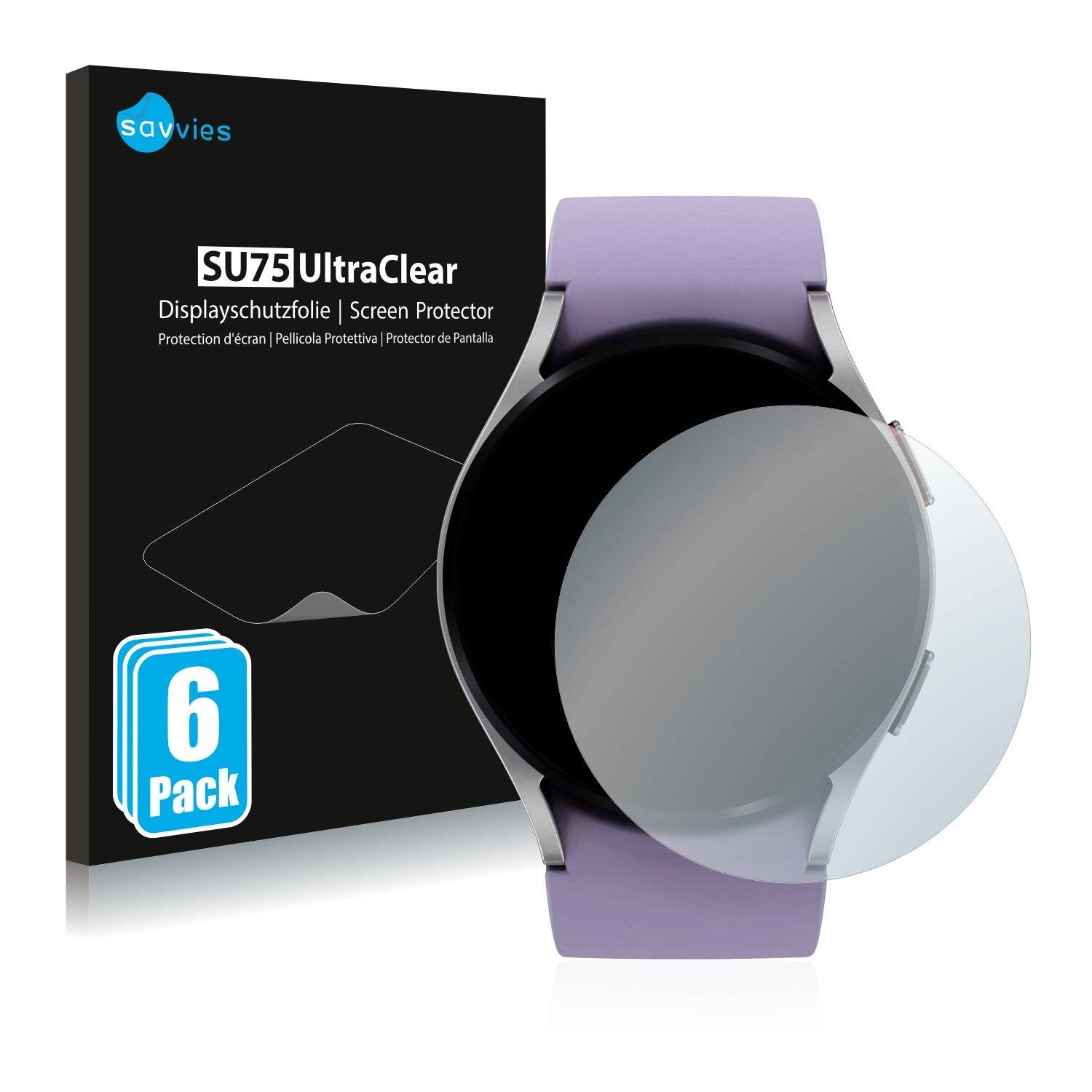 6x Savvies SU75 Displayschutzfolie für Samsung Galaxy Watch 5
