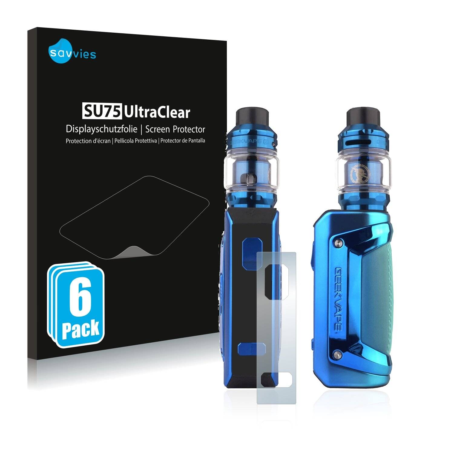 6x Savvies SU75 Displayschutzfolie für GeekVape Aegis Solo