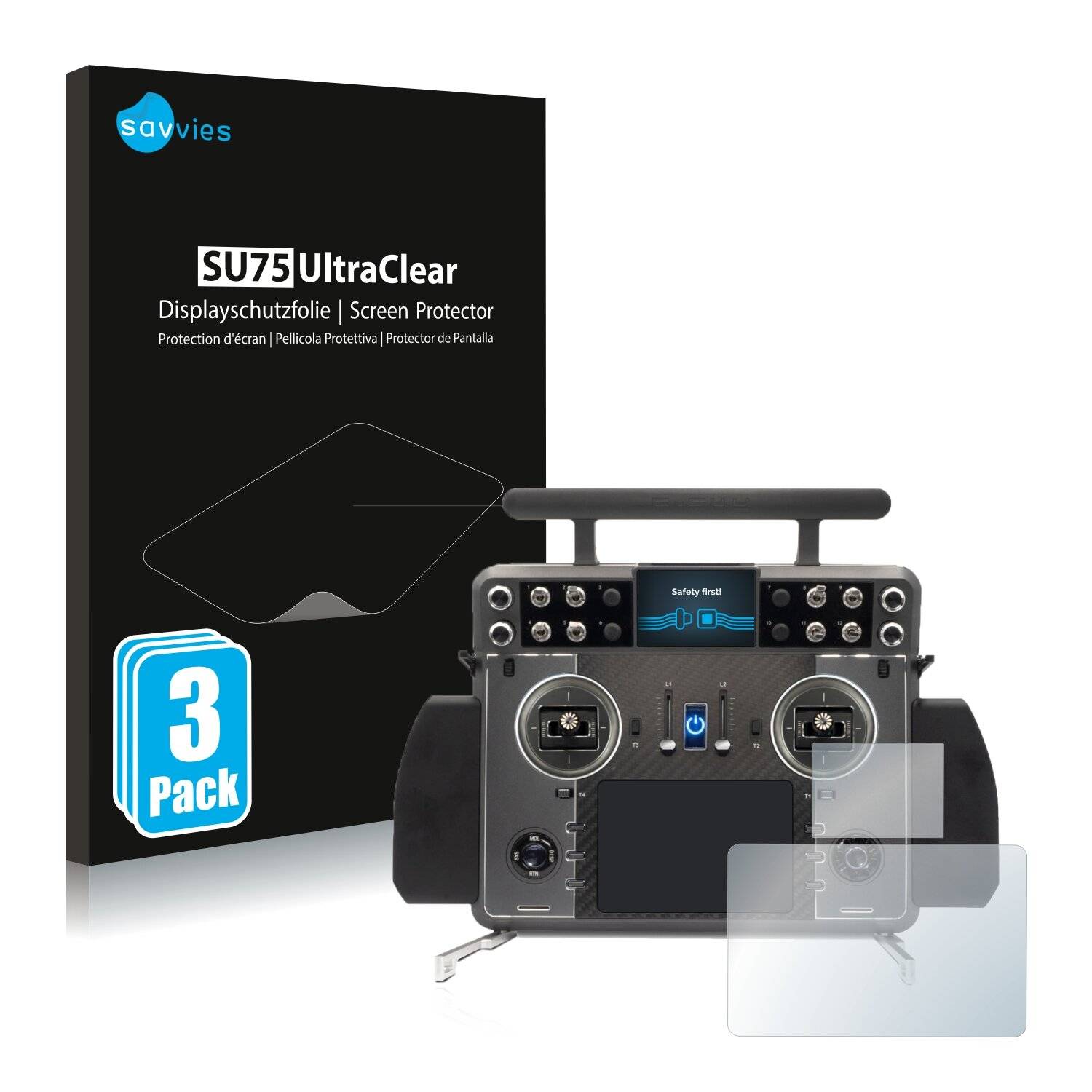 6x Savvies SU75 Displayschutzfolie für FrSky Tandem XE