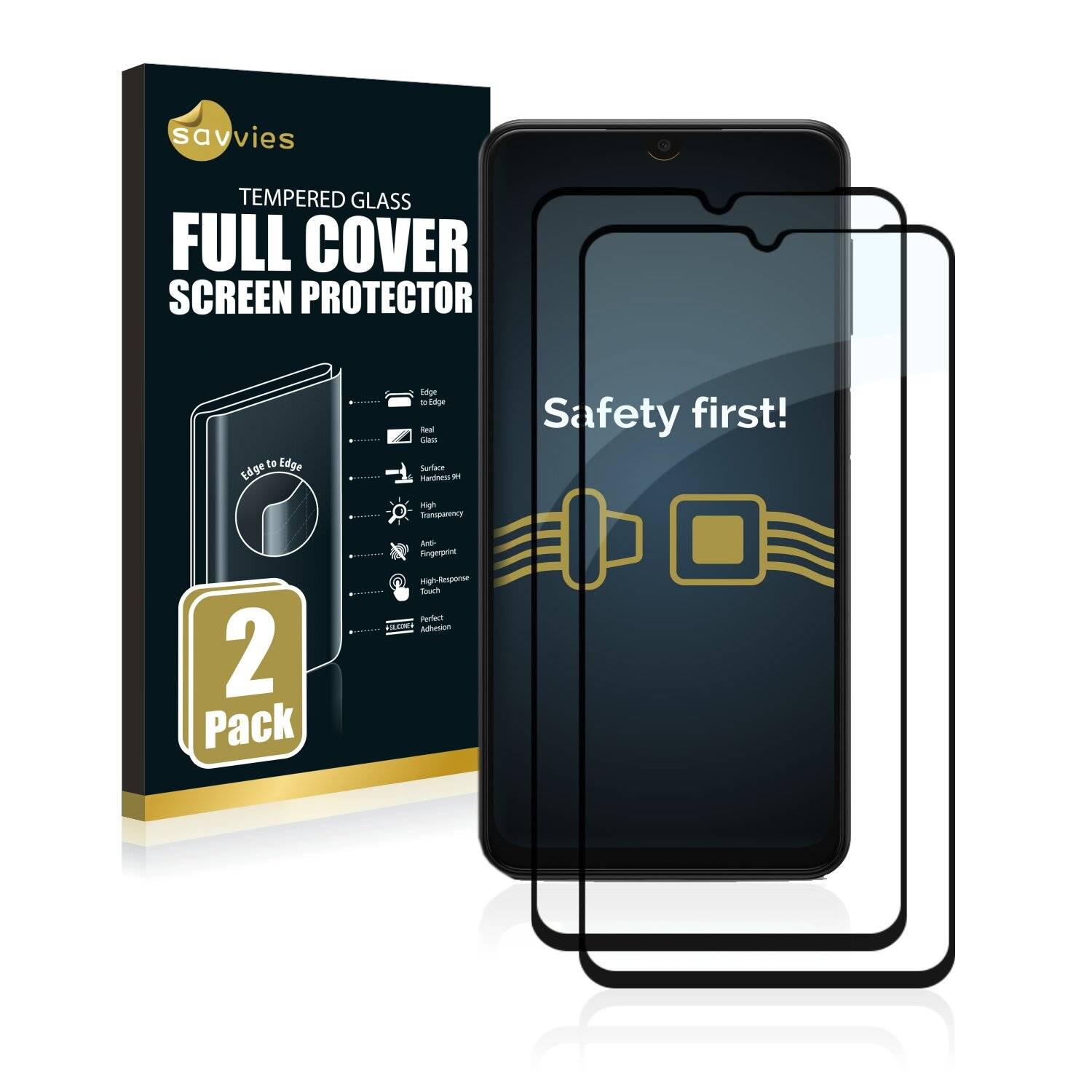 2x Savvies Xtreme Glass 2.5D Full Cover Schutzglas für Samsung Galaxy A13 5G