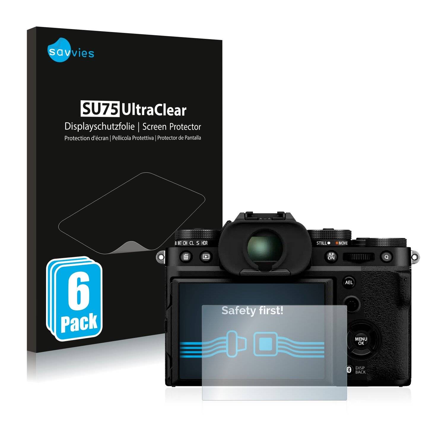 6x Savvies SU75 Displayschutzfolie für Fujifilm