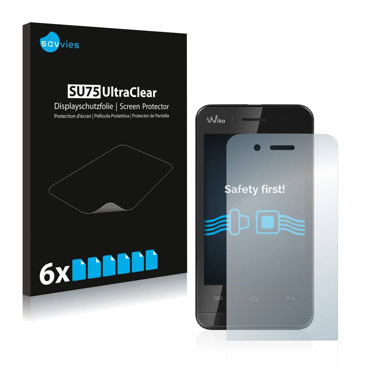 6x Savvies SU75 Displayschutzfolie für Wiko