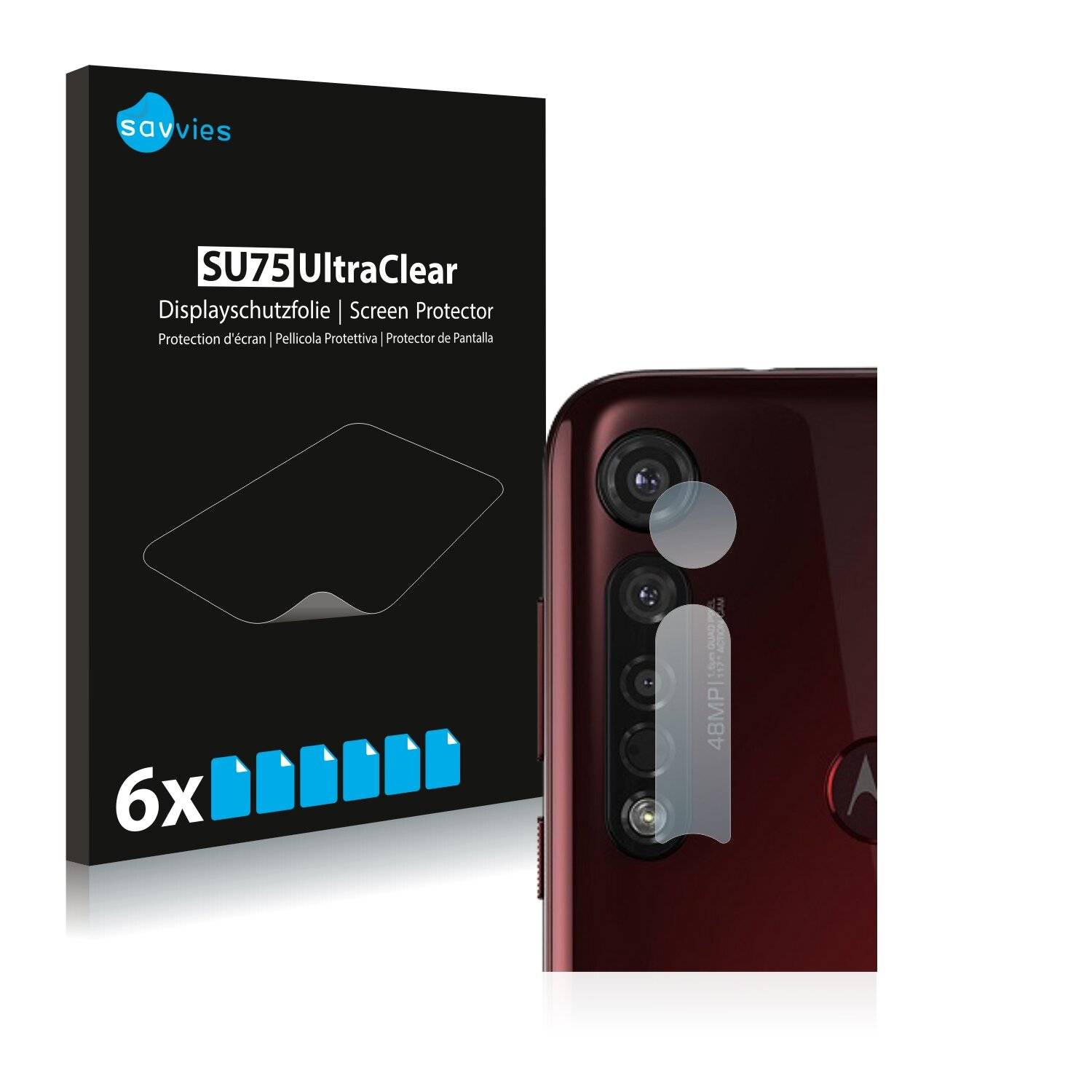 6x Savvies SU75 Displayschutzfolie für Motorola Moto G8 Play (NUR