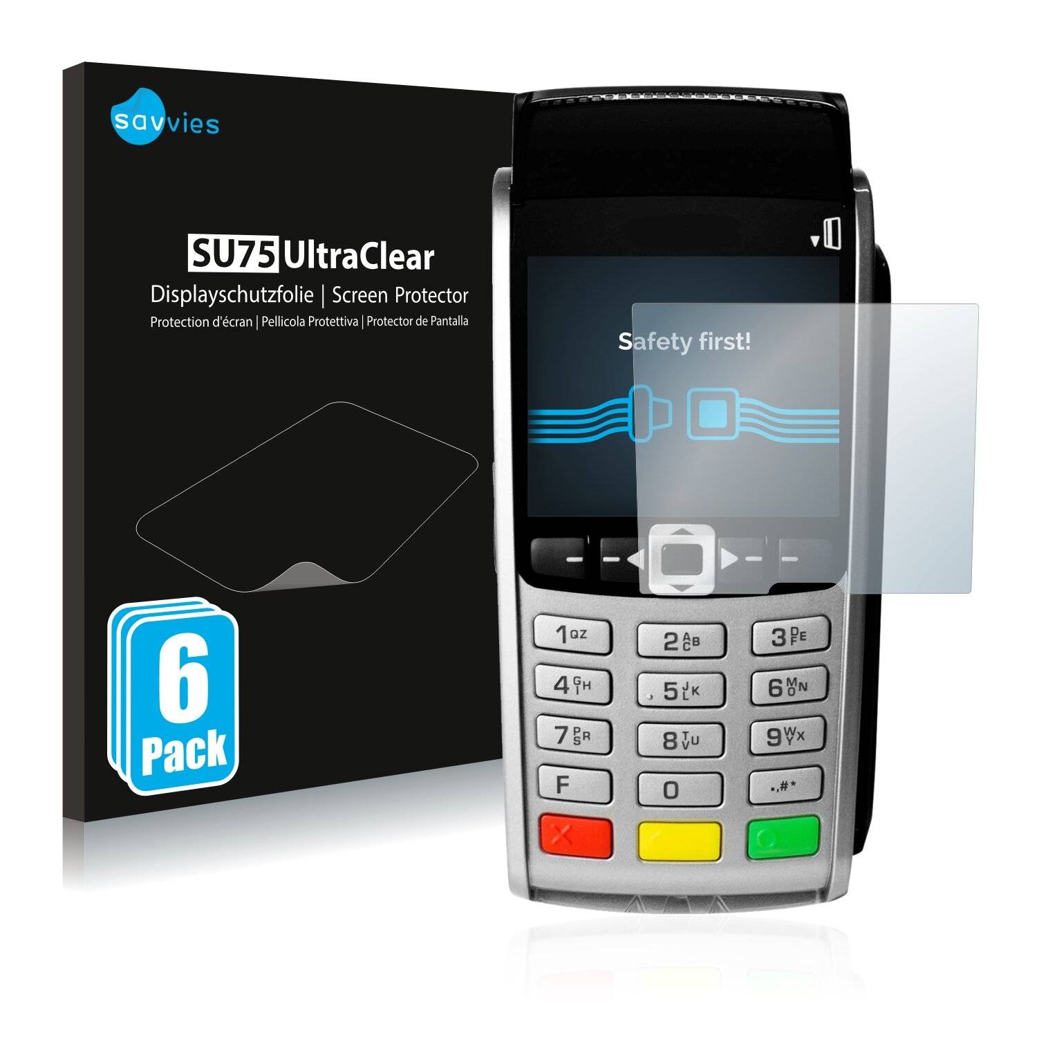 6x Savvies SU75 Displayschutzfolie für Ingenico iWL