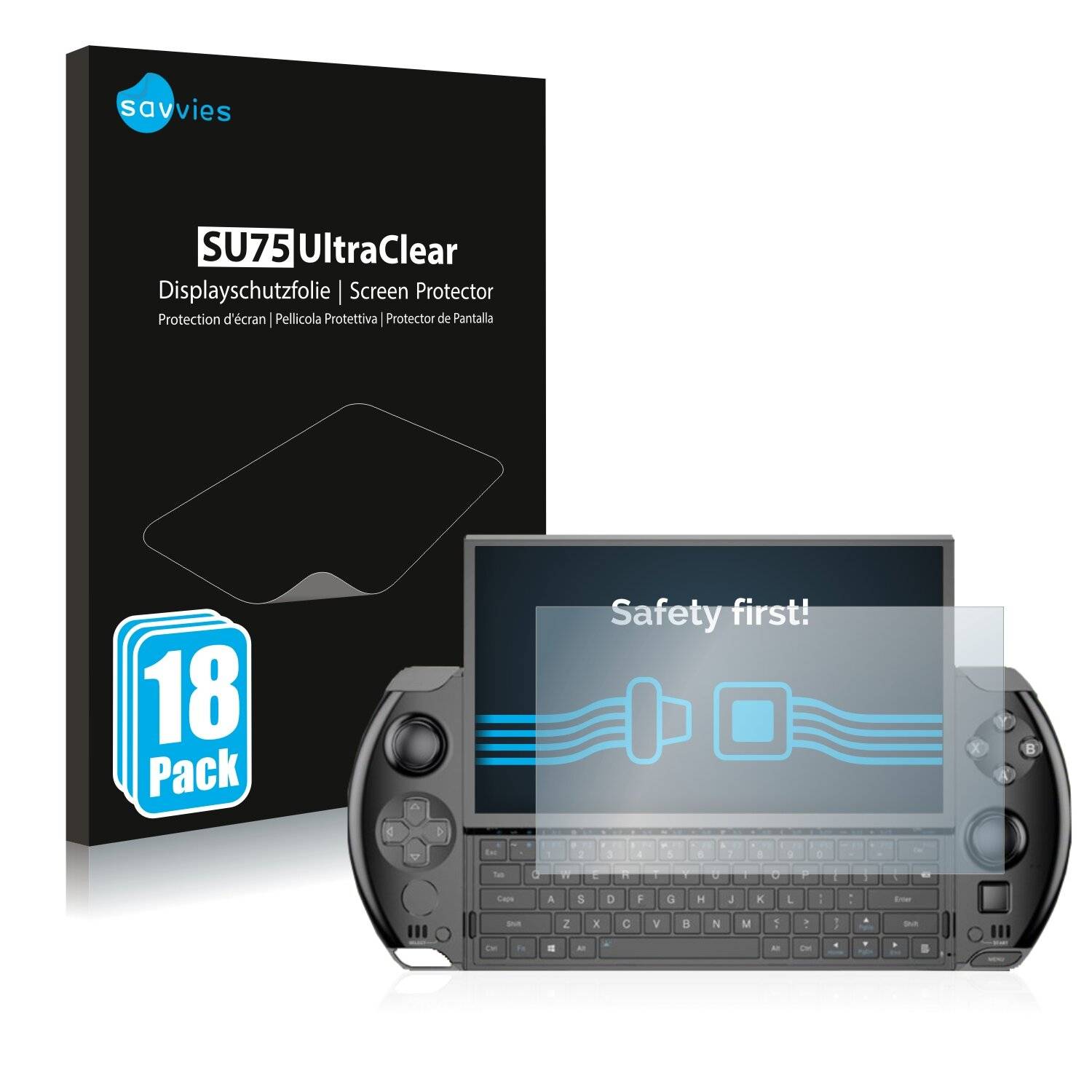 18x Savvies SU75 Displayschutzfolie für GPD Win