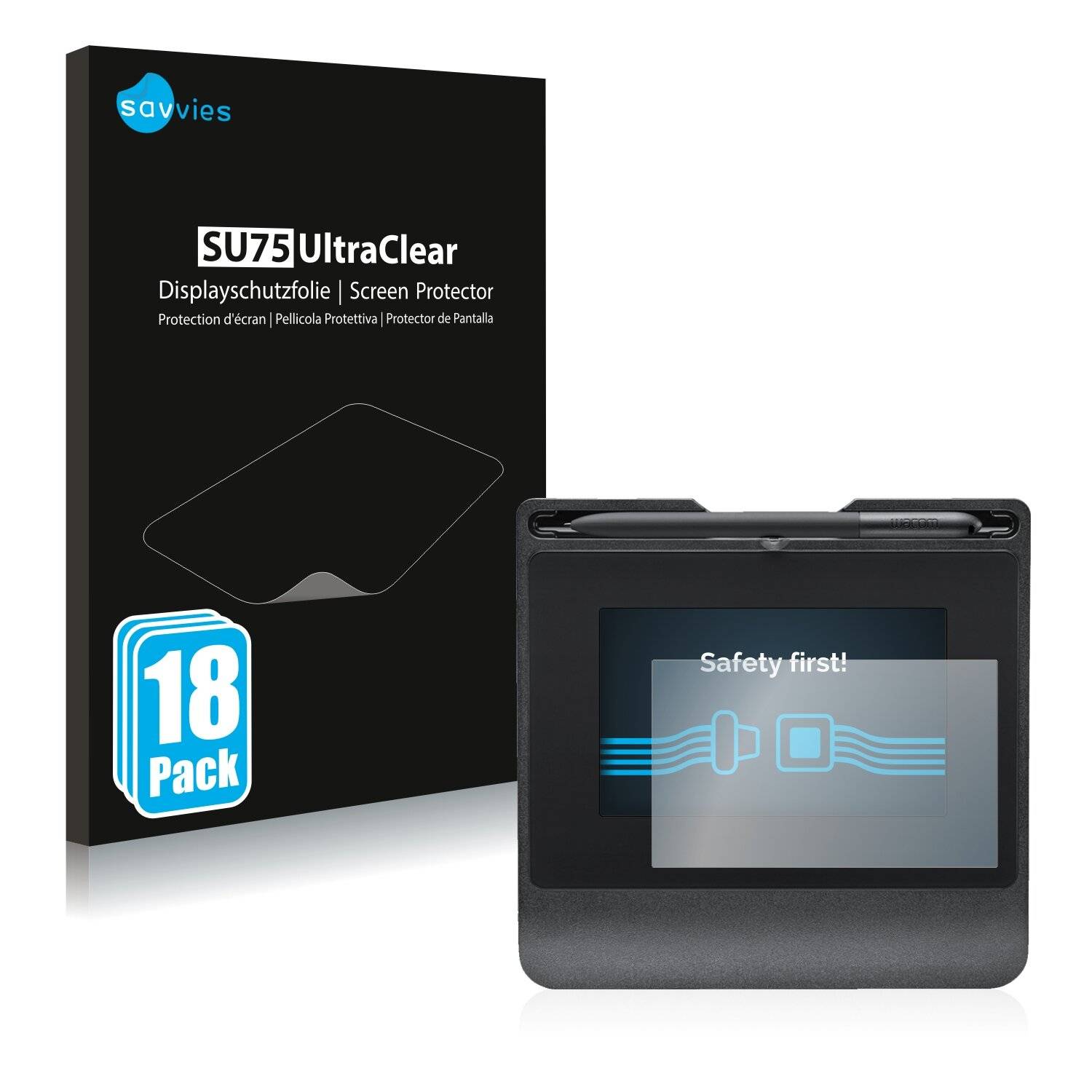 18x Savvies SU75 Displayschutzfolie für Wacom STU-540 /