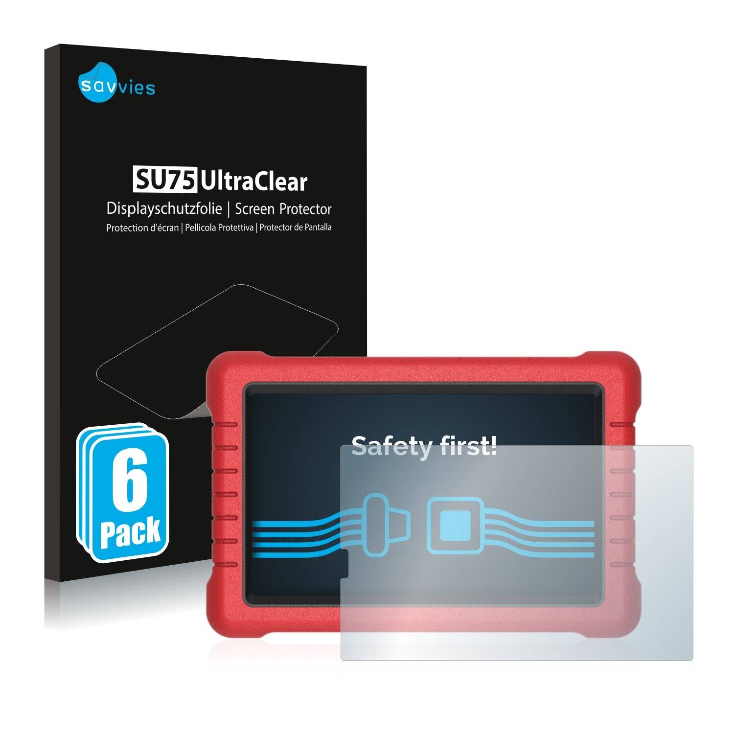 6x Savvies SU75 Displayschutzfolie für Launch X-431 Euro