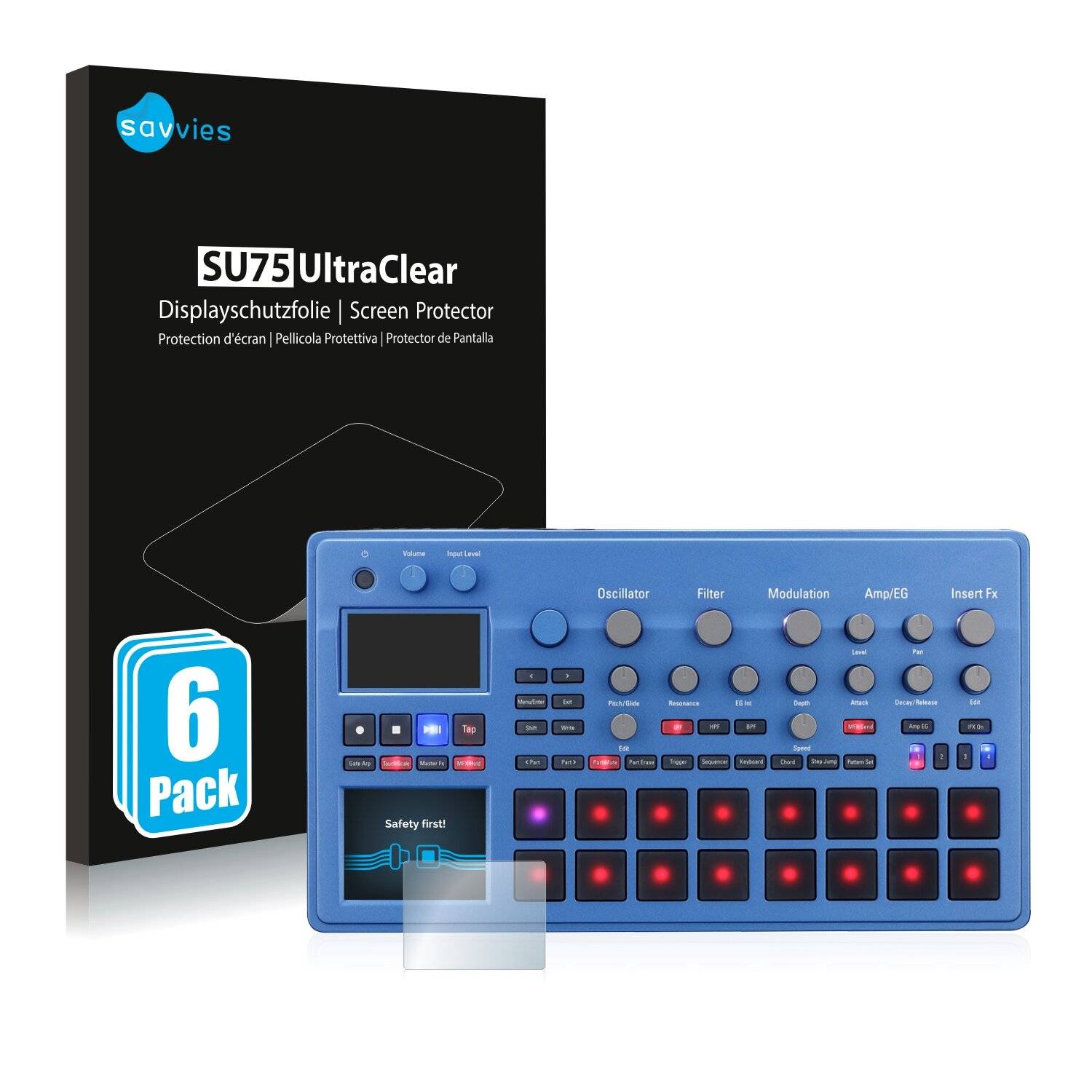 6x Savvies SU75 Displayschutzfolie für Korg