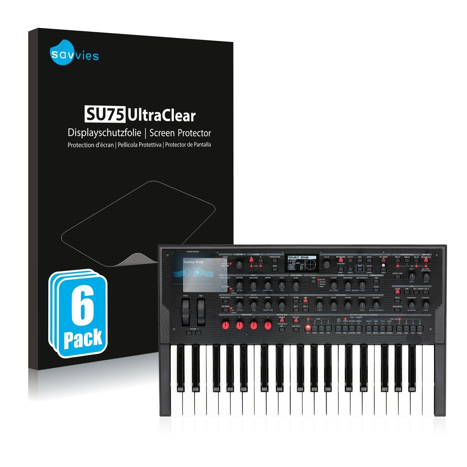 6x Savvies SU75 Displayschutzfolie für Korg modwave wavetable