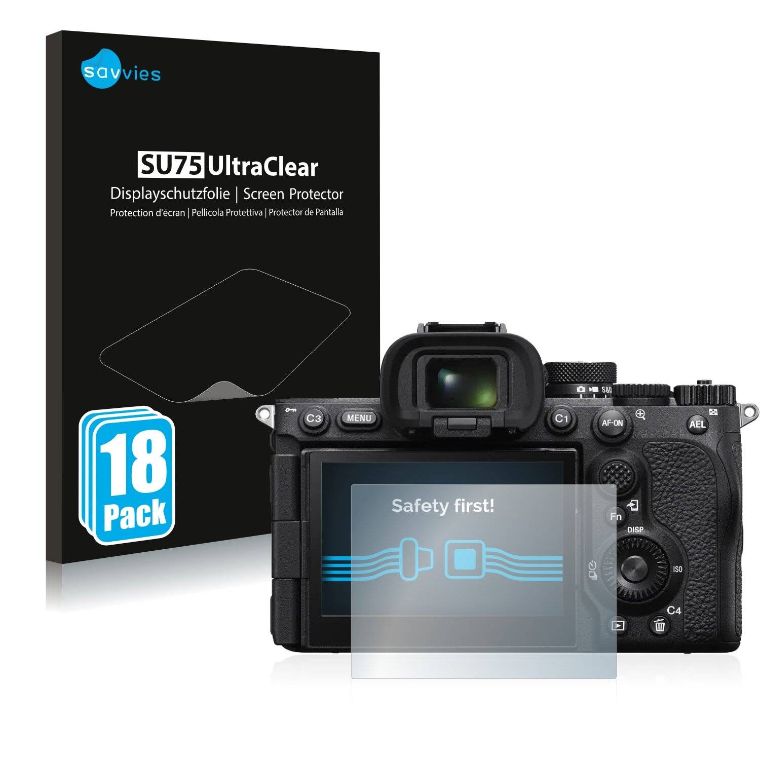 18x Savvies SU75 Displayschutzfolie für Sony Alpha 7R V / a7R
