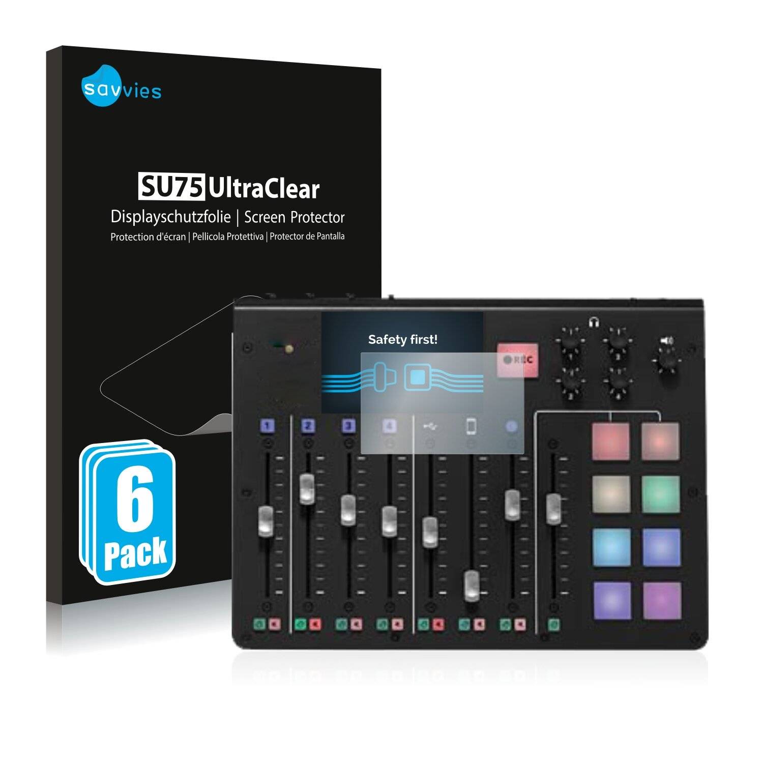 6x Savvies SU75 Displayschutzfolie für Rodecaster Pro
