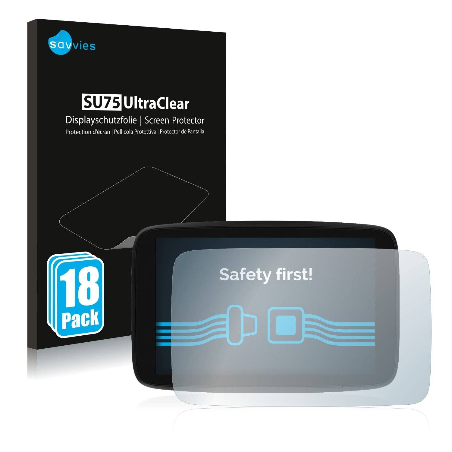 18x Savvies SU75 Displayschutzfolie für TomTom GO Expert