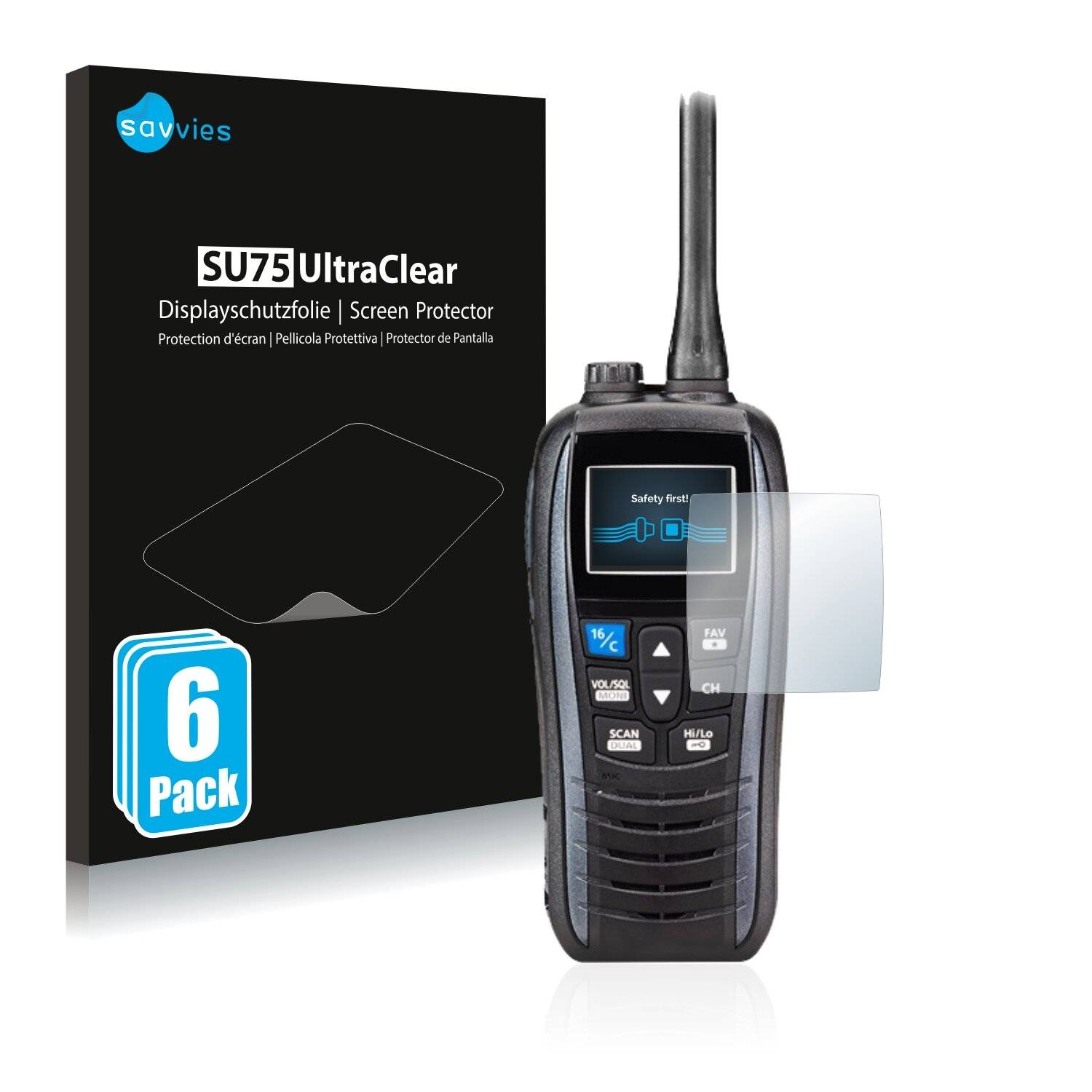 6x Savvies SU75 Displayschutzfolie für Icom