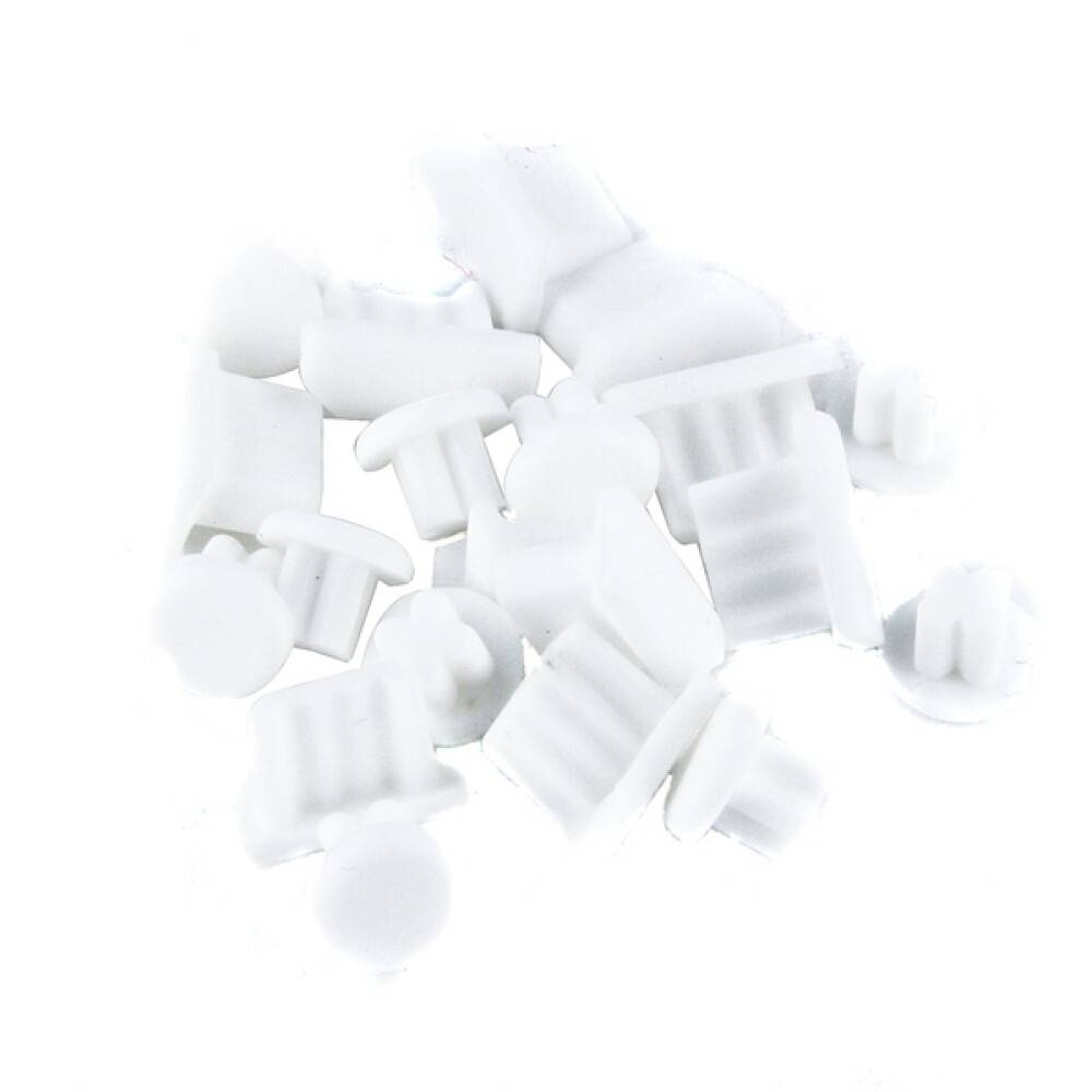 Original Ladebuchse für Trendy8 MicroUSB Staubschutz + Kopfhörerstecker 10x Weiß