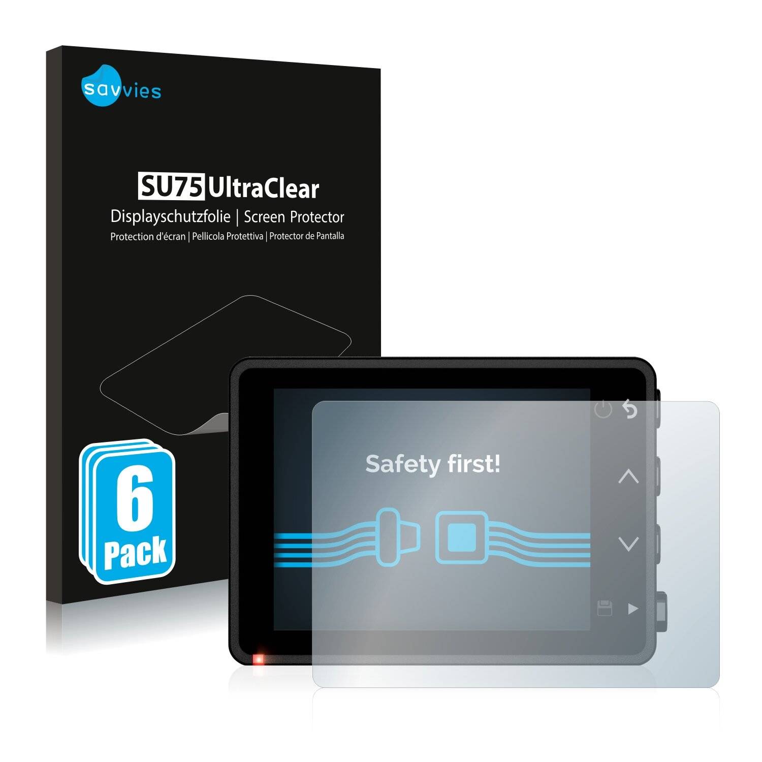 6x Savvies SU75 Displayschutzfolie für Garmin Dash Cam