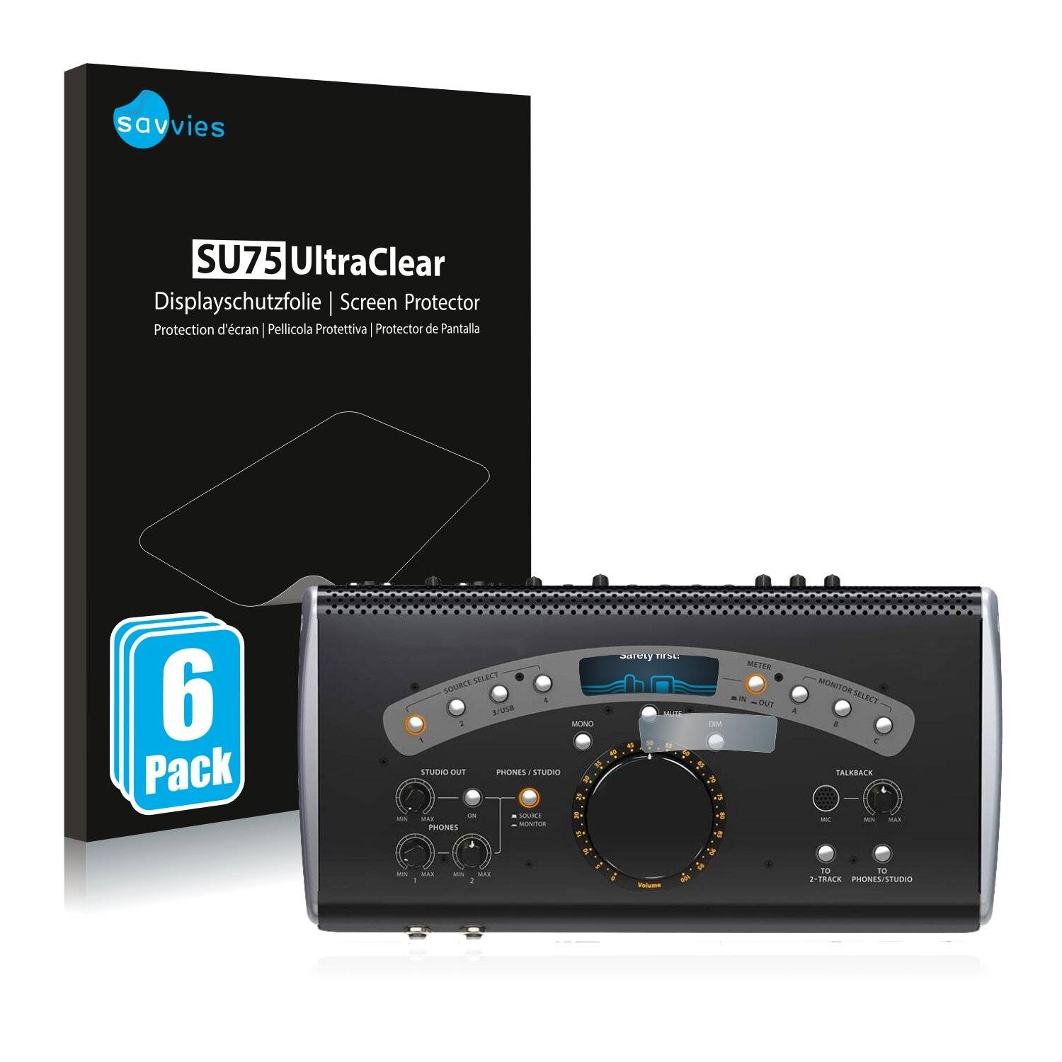 6x Savvies SU75 Displayschutzfolie für Behringer XENYX