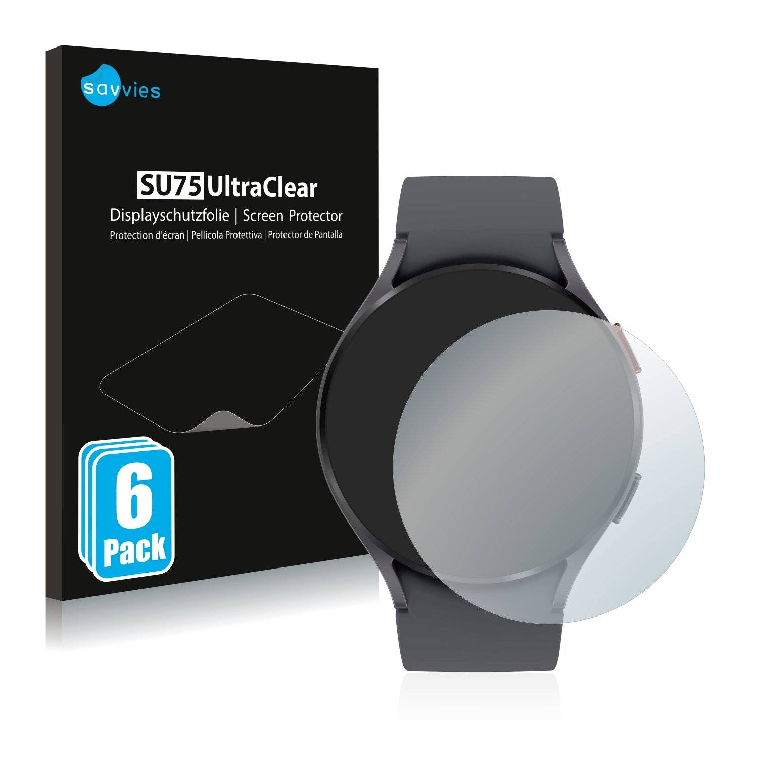 6x Savvies SU75 Displayschutzfolie für Samsung Galaxy Watch 5