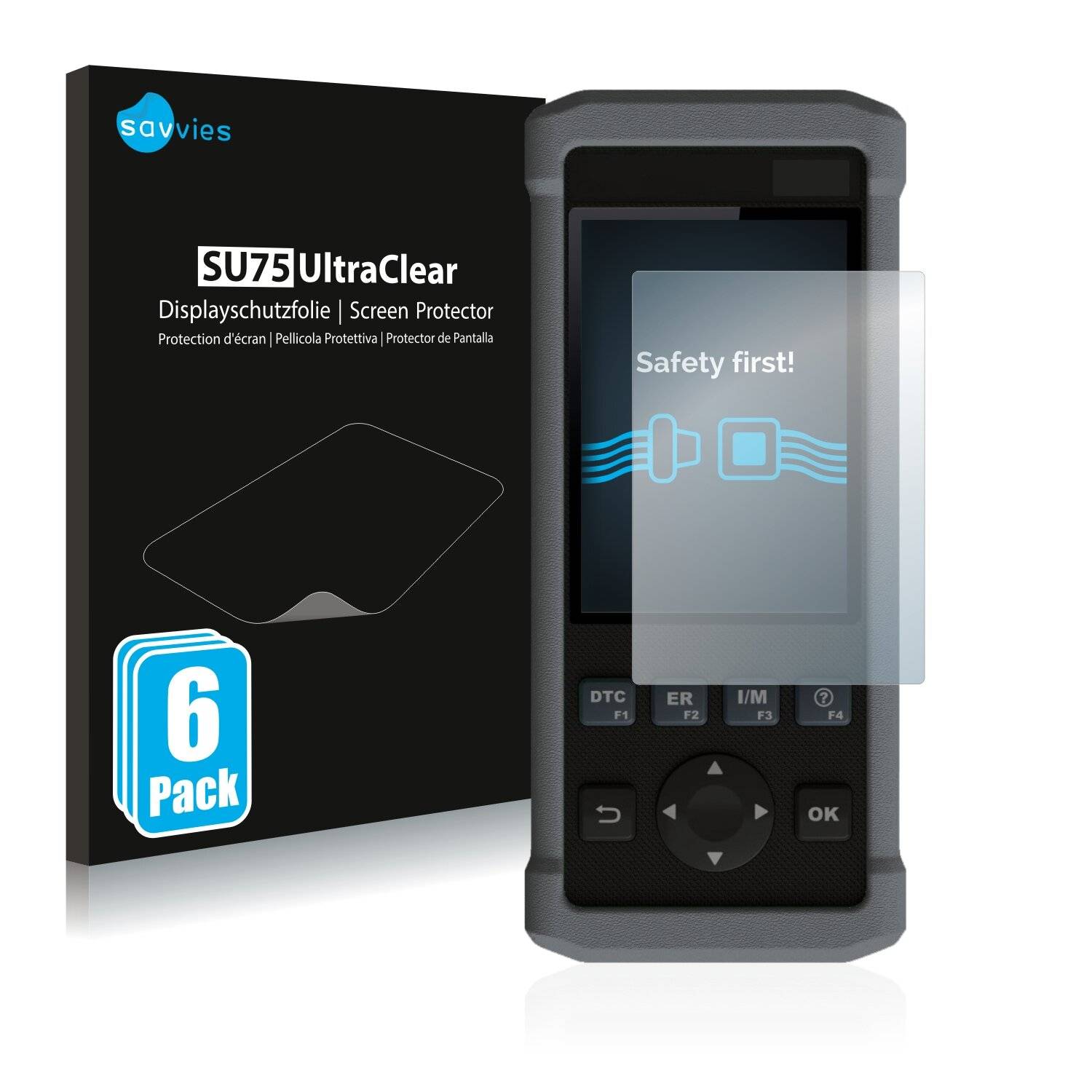 6x Savvies SU75 Displayschutzfolie für Launch Creader Series