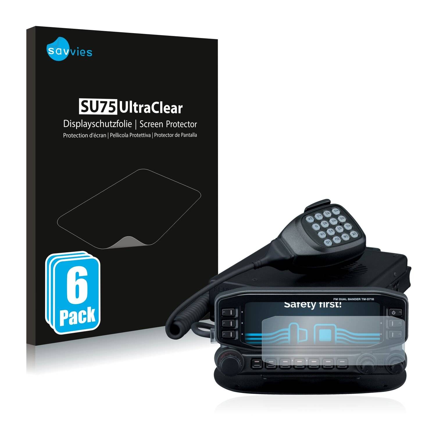 6x Savvies SU75 Displayschutzfolie für Kenwood