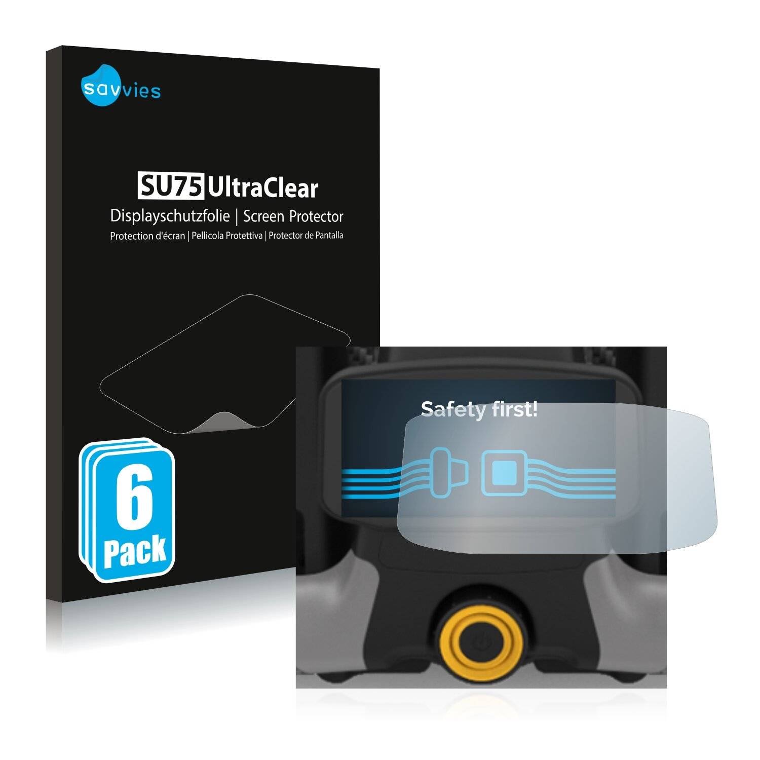 6x Savvies SU75 Displayschutzfolie für PowaKaddy