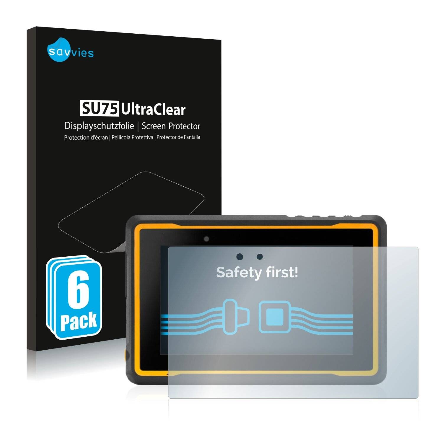 6x Savvies SU75 Displayschutzfolie für Getac ZX70
