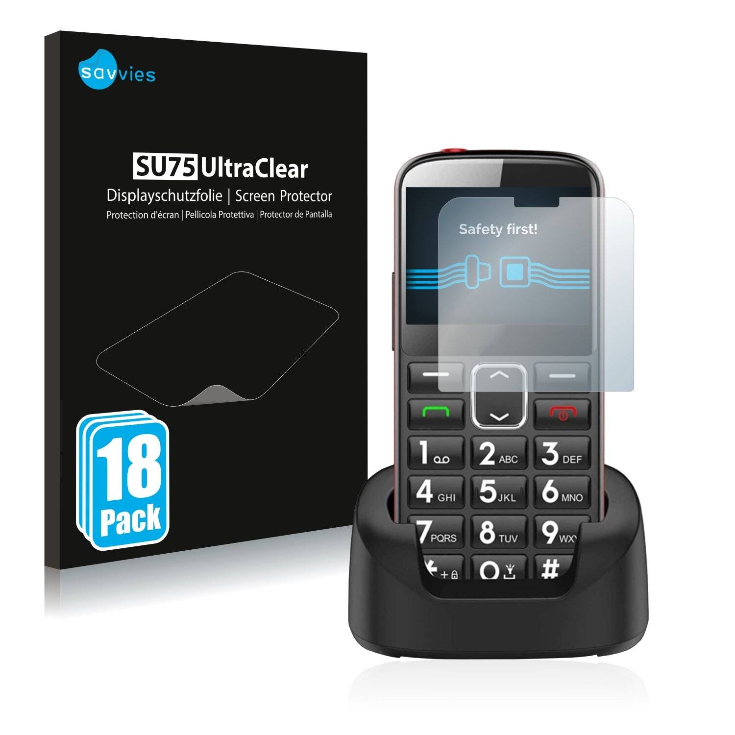 18x Savvies SU75 Displayschutzfolie für ukuu