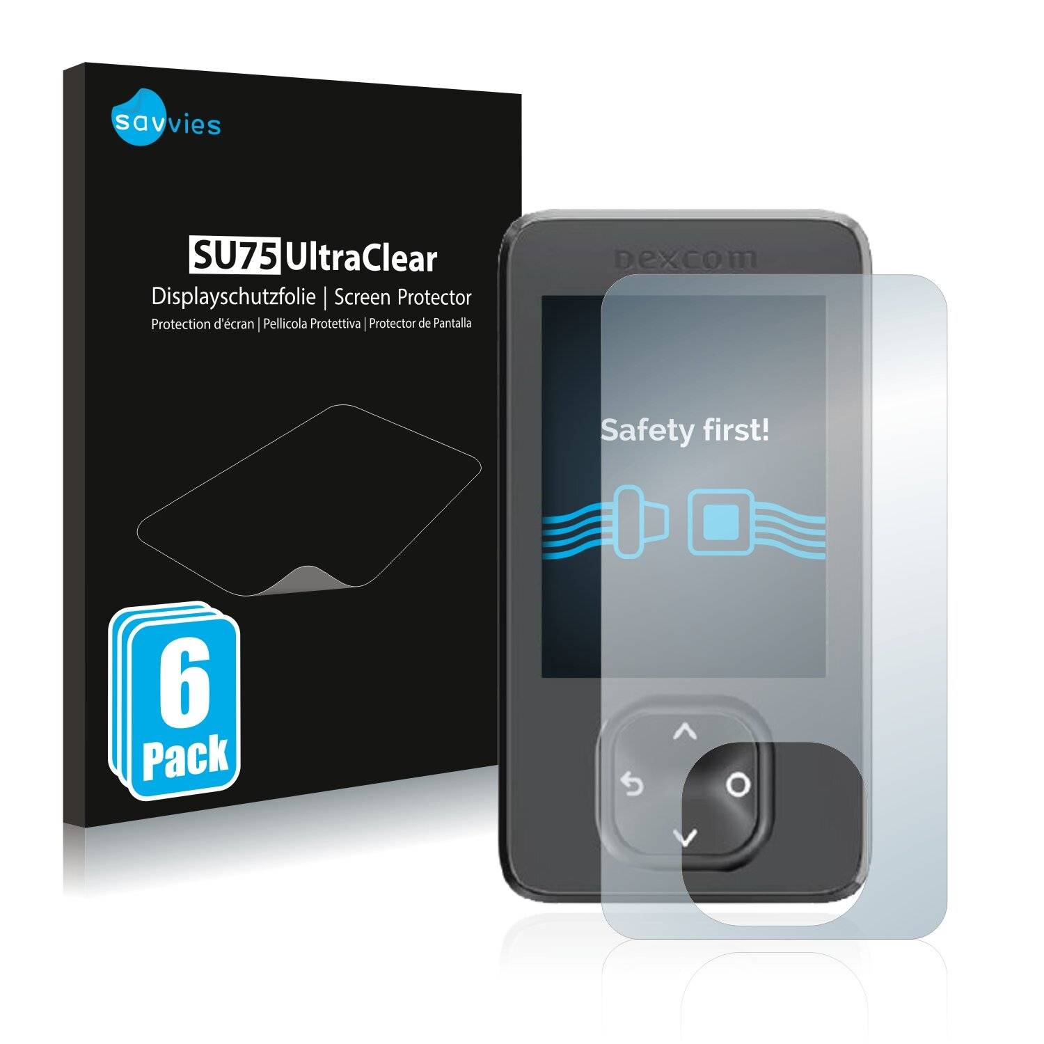 6x Savvies SU75 Displayschutzfolie für Dexcom G7