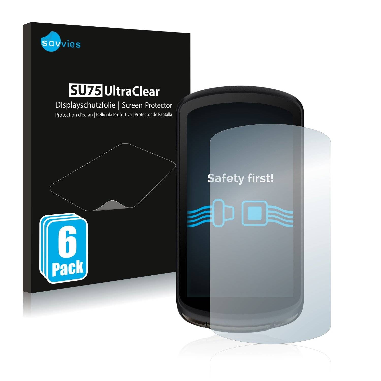 6x Savvies SU75 Displayschutzfolie für Garmin Edge 1040