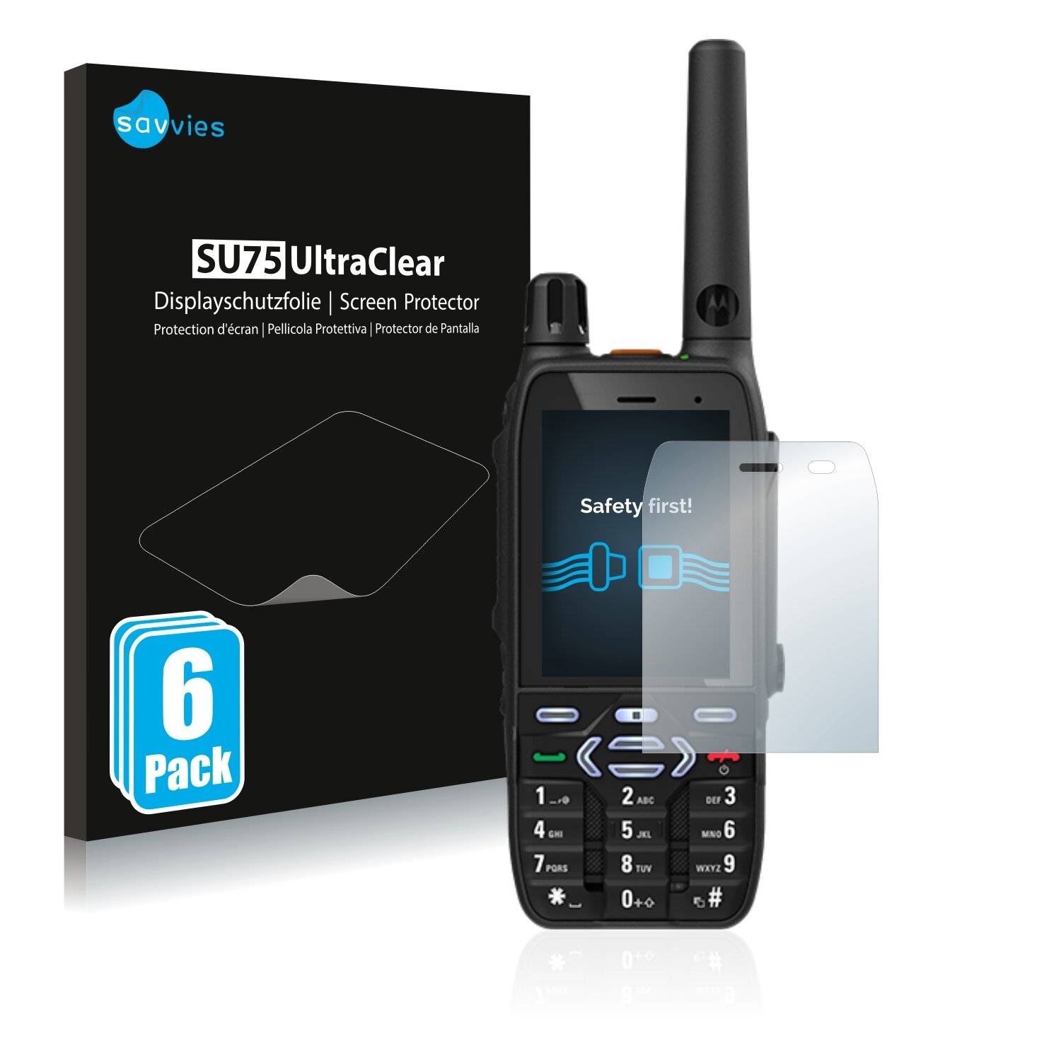 6x Savvies SU75 Displayschutzfolie für Motorola