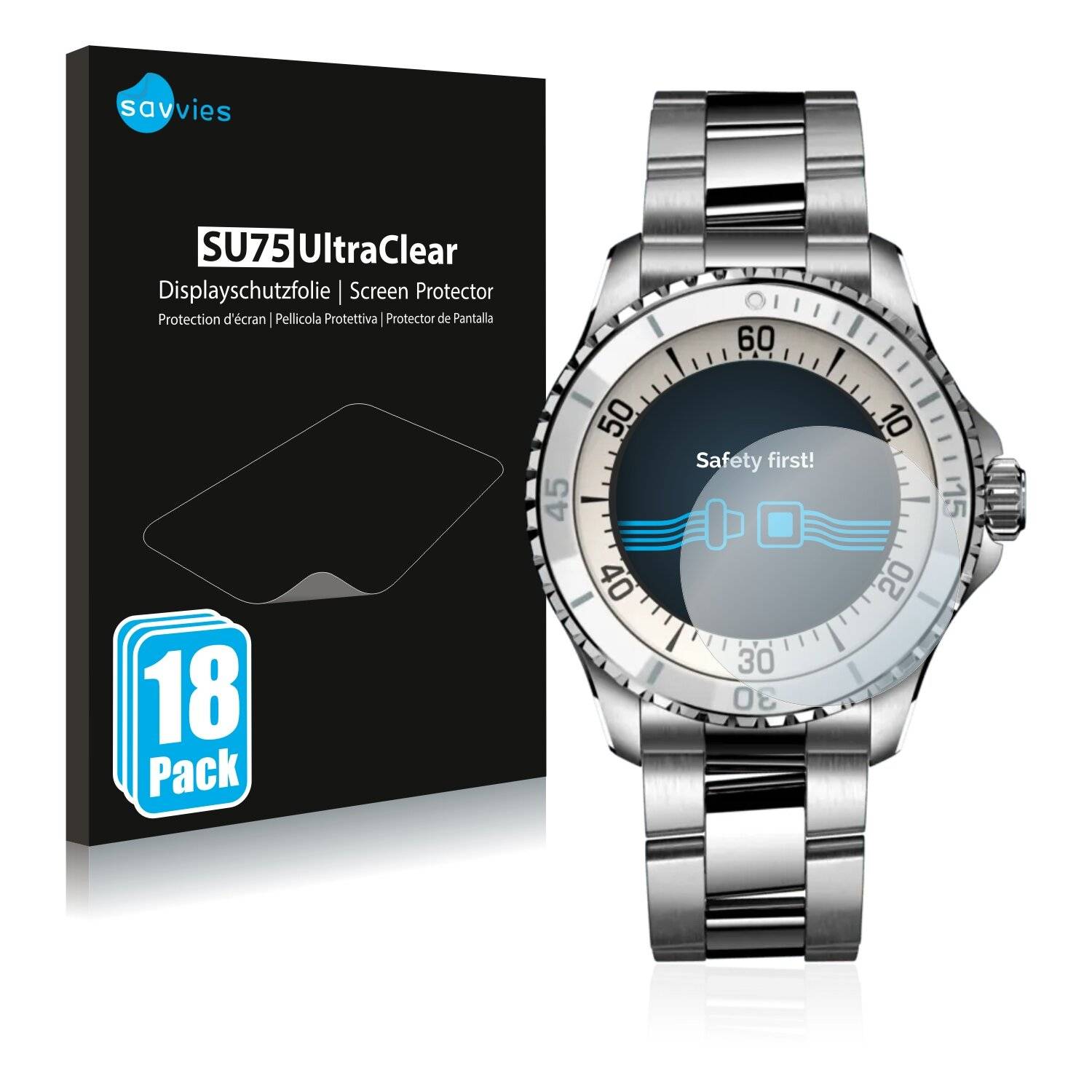 18x Savvies SU75 Displayschutzfolie für Breitling Superocean Automatic