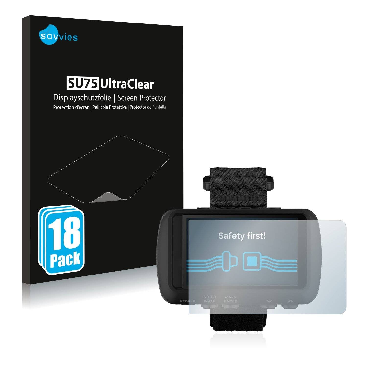 18x Savvies SU75 Displayschutzfolie für Garmin Foretrex